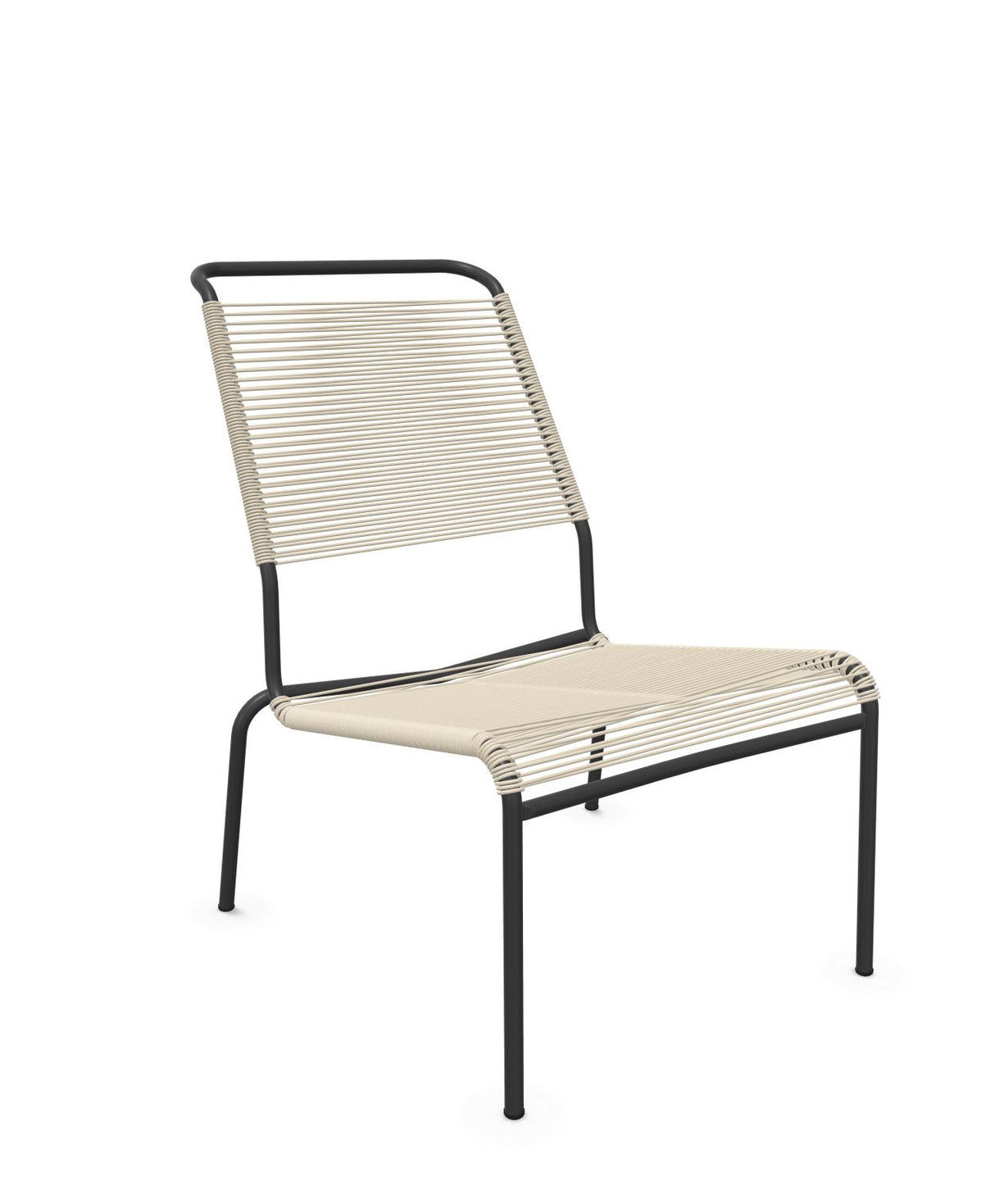 Schaffner Säntis Chaise basse Haut dossier Spaghetti Sable Pastel 15 Anthracite 77