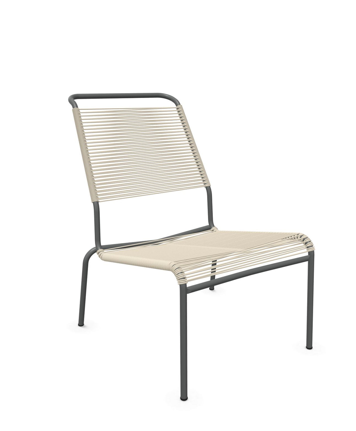 Schaffner Säntis Chaise basse Haut dossier Spaghetti Sable Pastel 15 Graphite 73