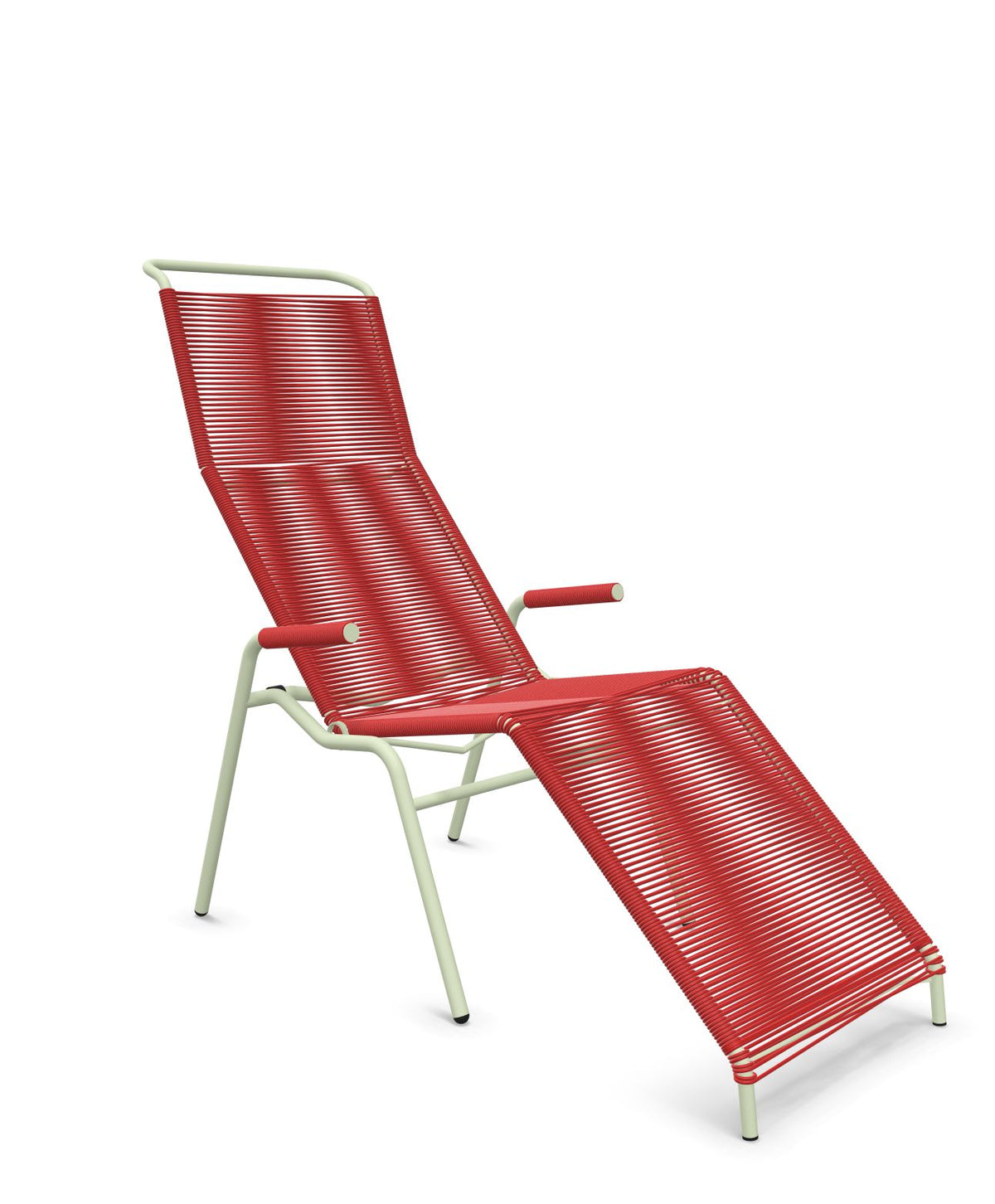 Schaffner Säntis Chaise longue Relax Spaghetti Rouge 30 Vert Pastel 64