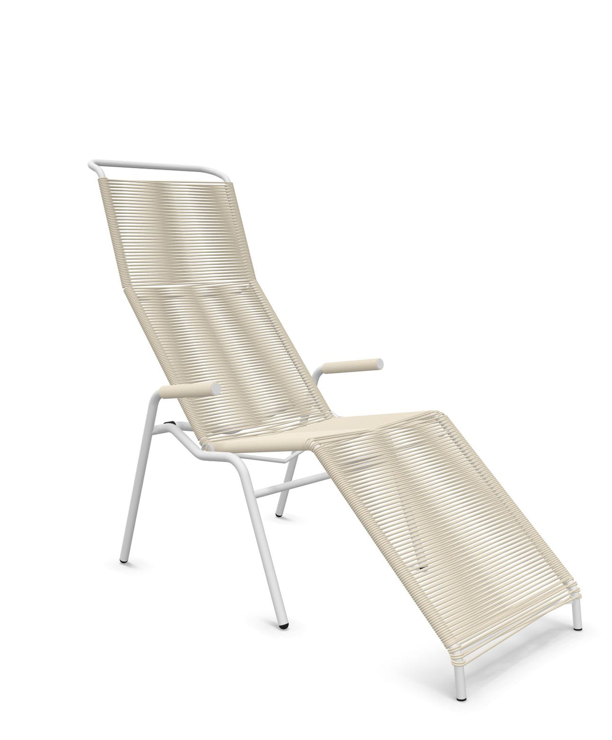 Schaffner Säntis Chaise longue Relax Spaghetti Sable Pastel 15 Blanc 90