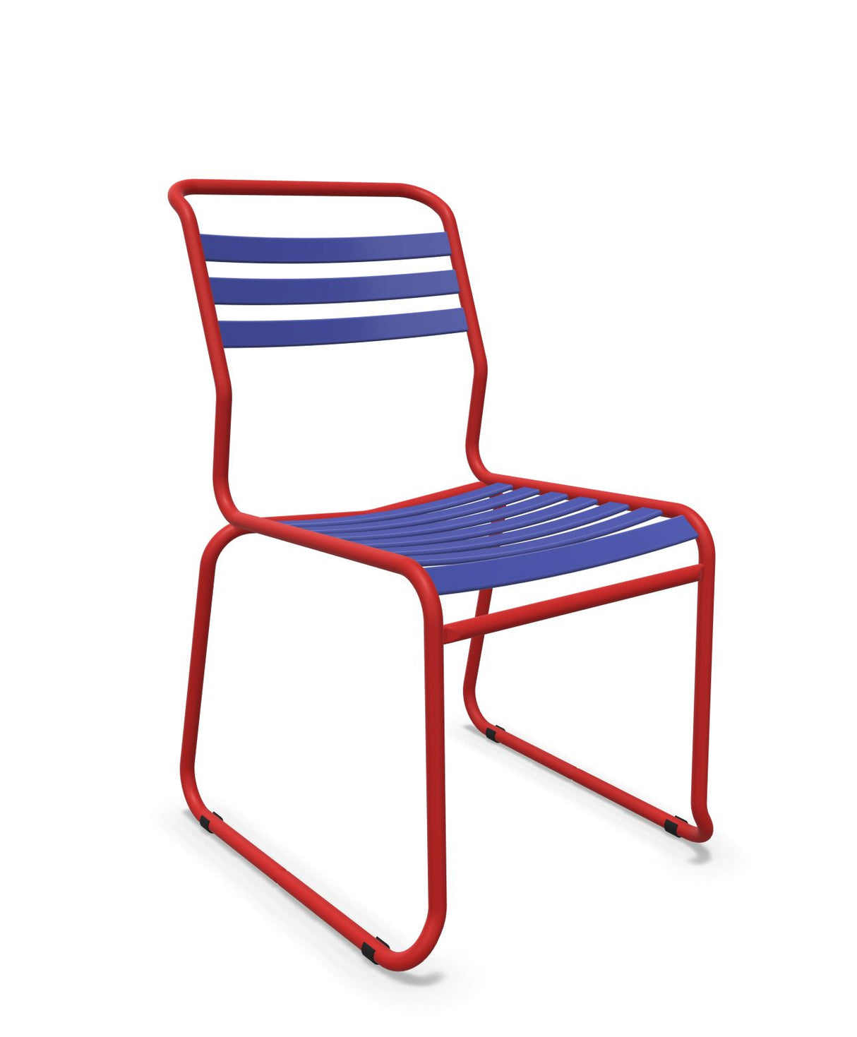 Schaffner Säntis Chaise luge à lattes Bleu 53 Rouge 30