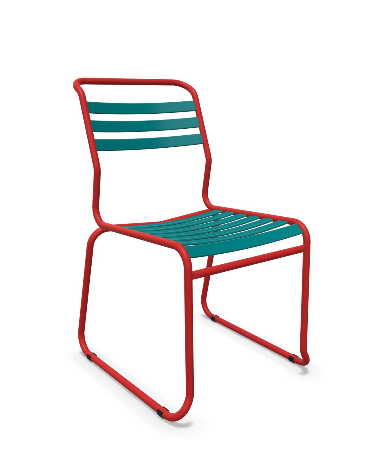 Schaffner Säntis Chaise luge à lattes Bleu Kali 56 Rouge 30