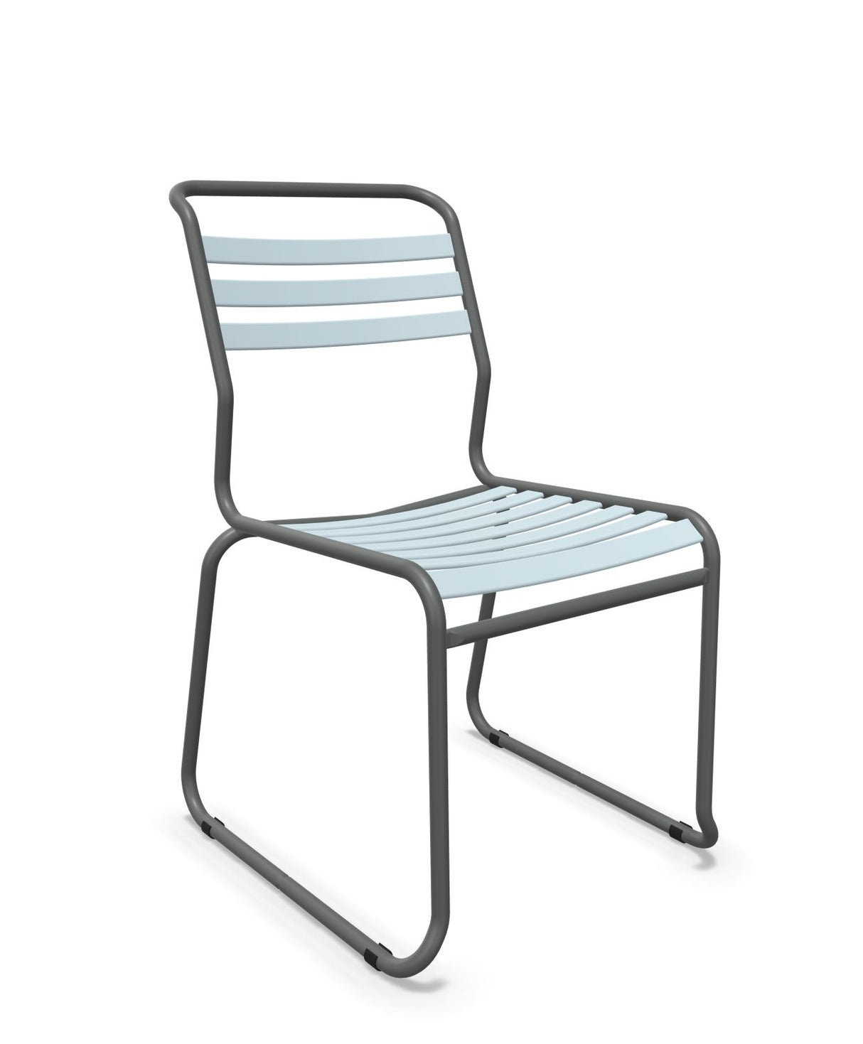 Schaffner Säntis Chaise luge à lattes Bleu Pastel 51 Graphite 73