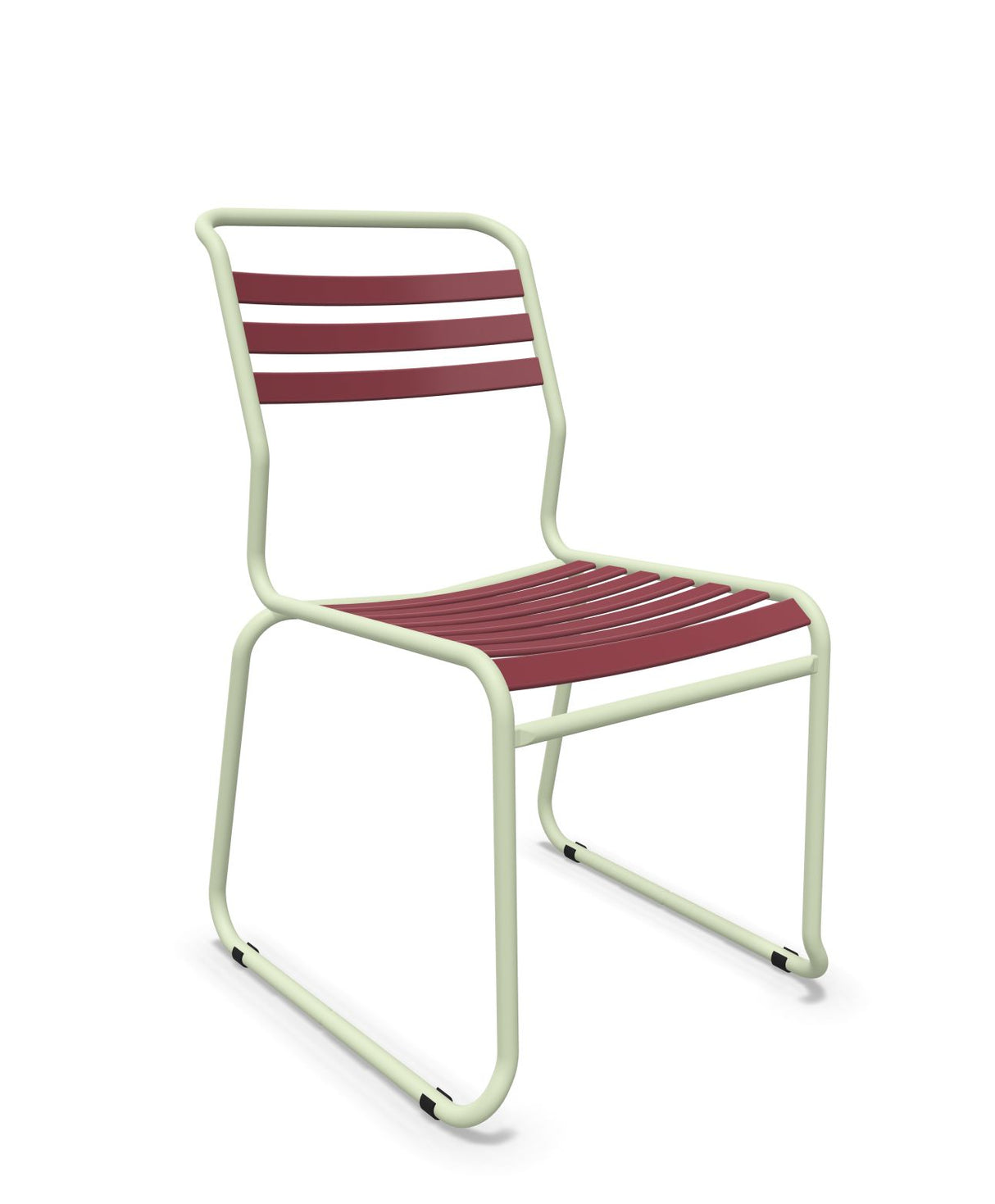Schaffner Säntis Chaise luge à lattes Bordeaux 38 Vert Pastel 64
