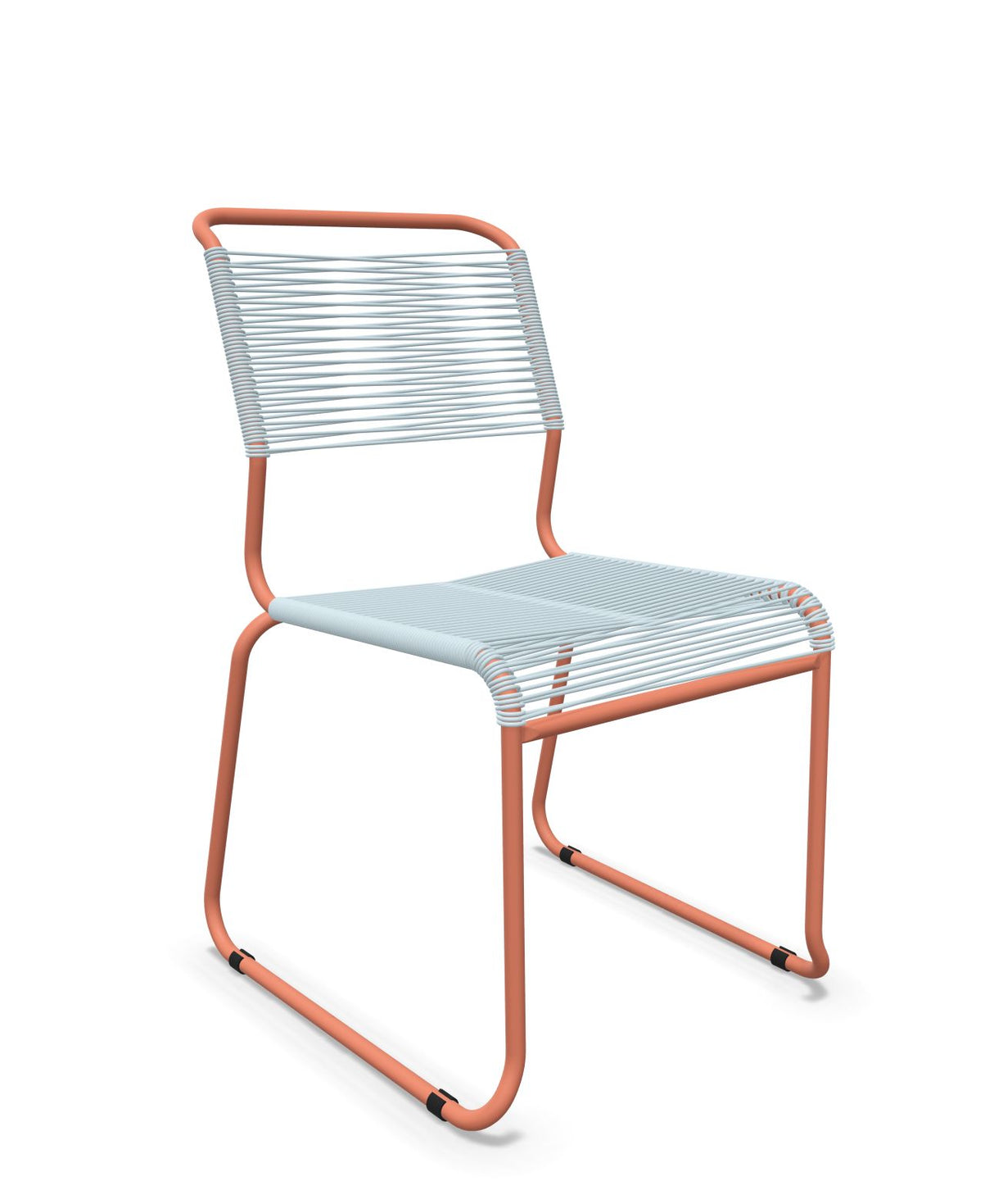 Schaffner Säntis Chaise luge Spaghetti Bleu Pastel 51 Terracotta 84