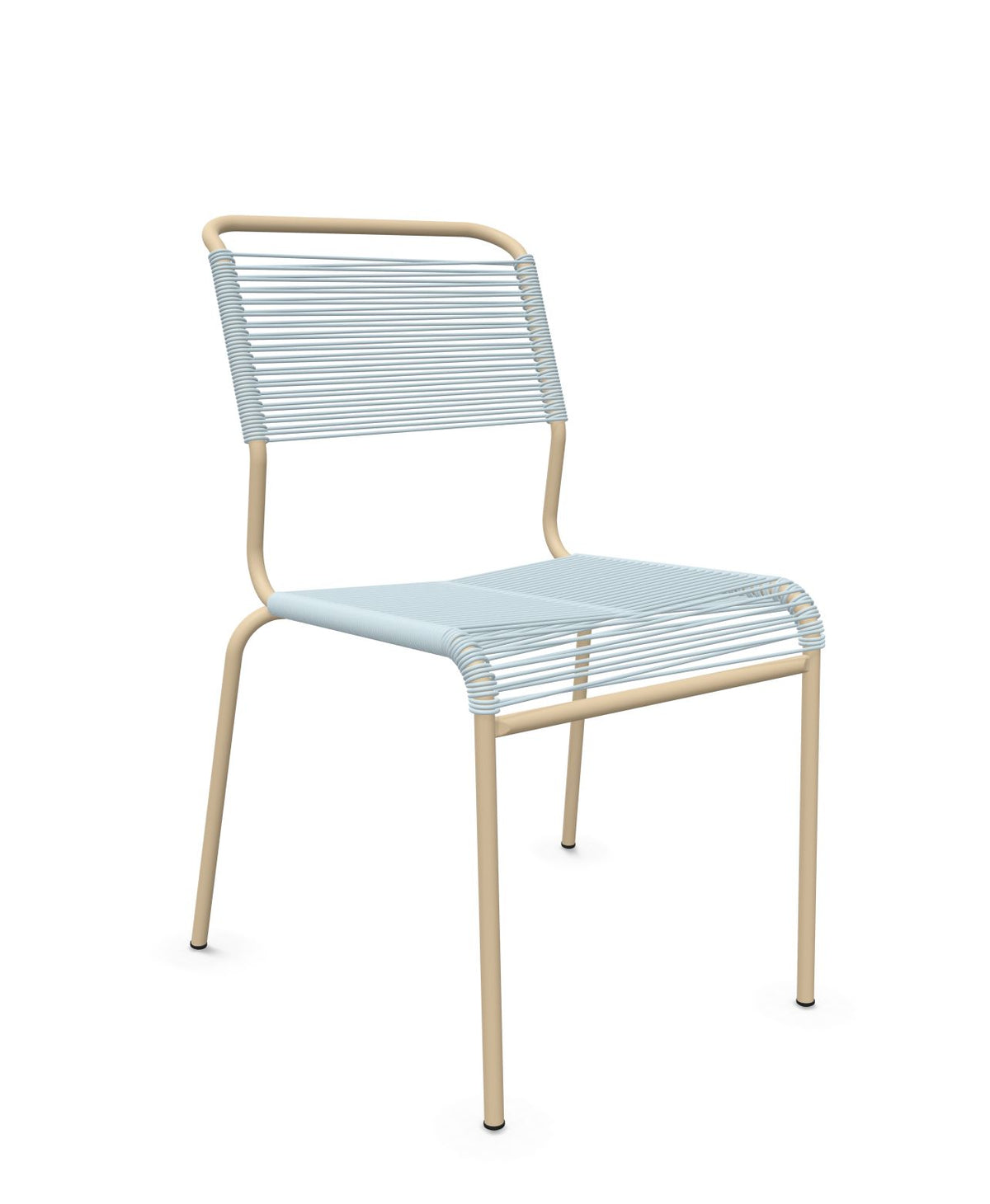 Schaffner Säntis Chaise Spaghetti Bleu Pastel 51 Marron Pastel 83