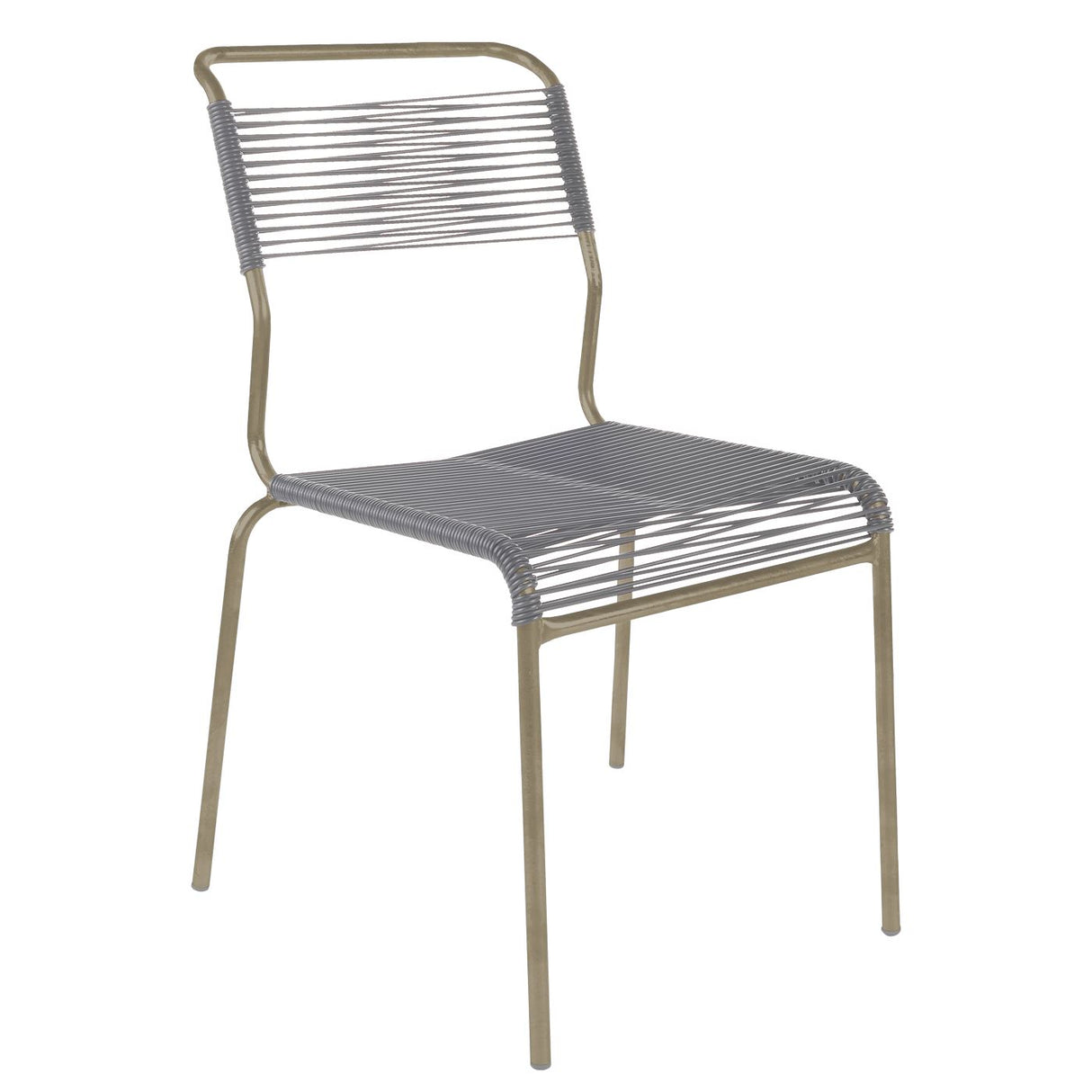 Schaffner Säntis Chaise Spaghetti Champagne 85 Gris Argent 78