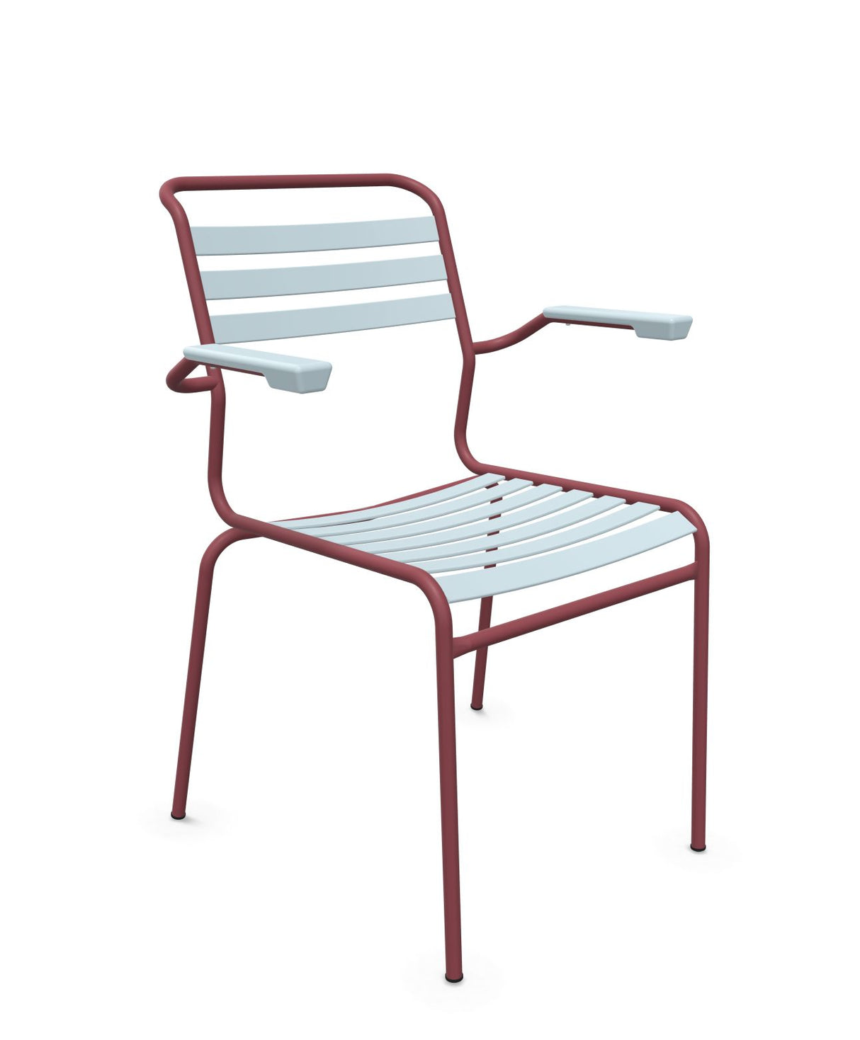 Schaffner Säntis Fauteuil à lattes Bleu Pastel 51 Bordeaux 38