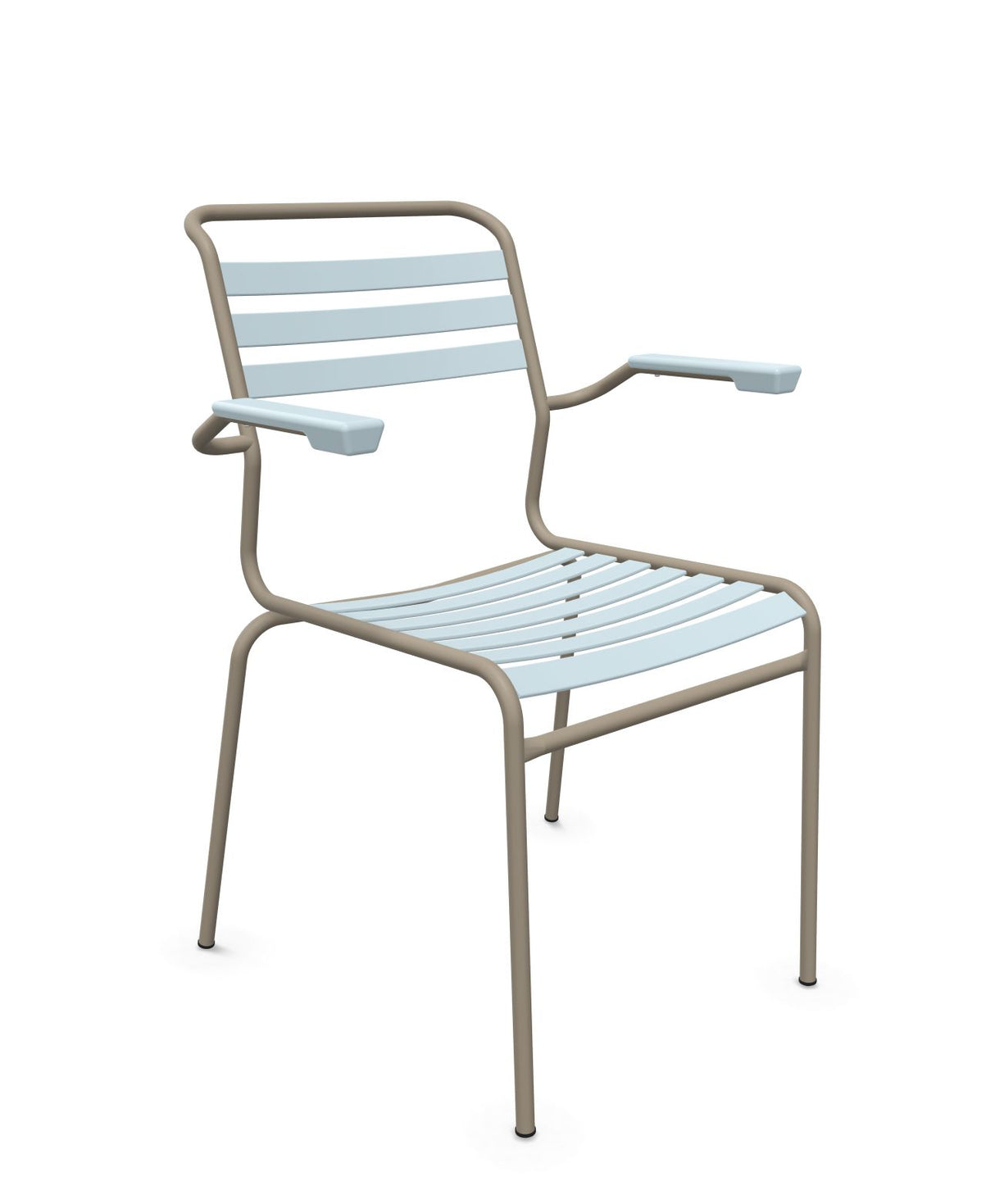 Schaffner Säntis Fauteuil à lattes Bleu Pastel 51 Champagne 85