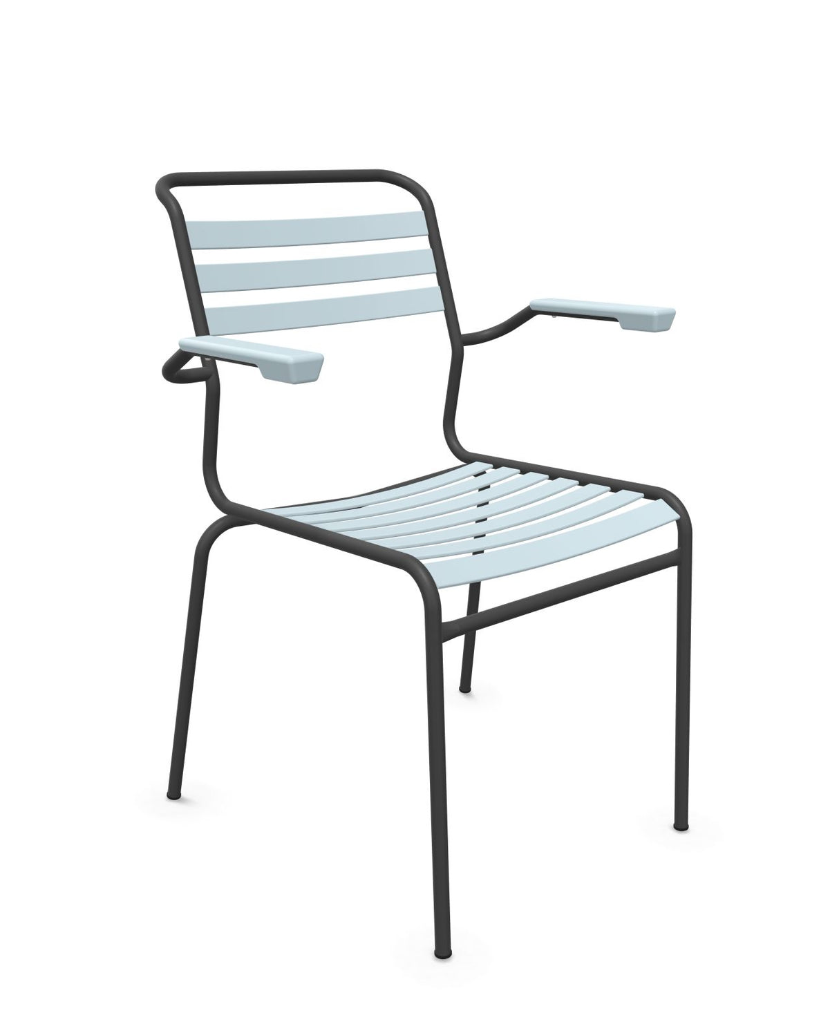 Schaffner Säntis Fauteuil à lattes Bleu Pastel 51 Noir 91