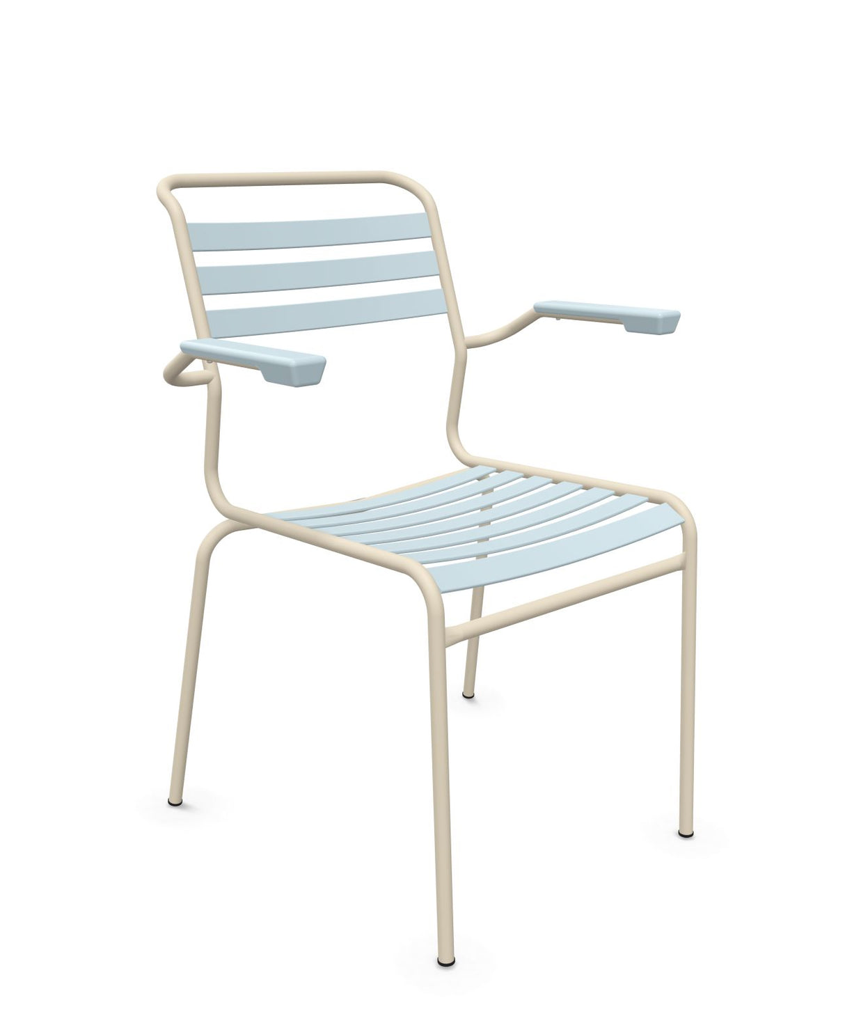 Schaffner Säntis Fauteuil à lattes Bleu Pastel 51 Sable Pastel 15