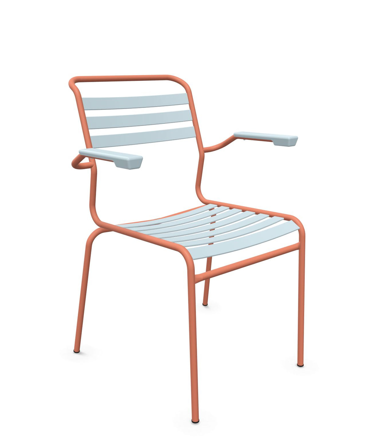 Schaffner Säntis Fauteuil à lattes Bleu Pastel 51 Terracotta 84