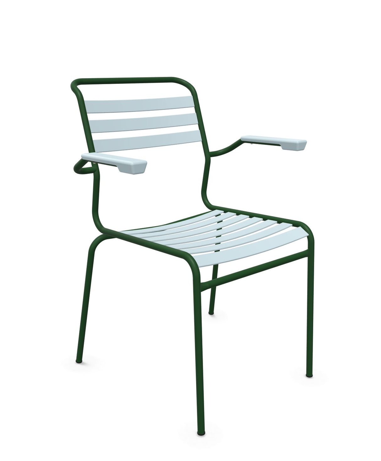 Schaffner Säntis Fauteuil à lattes Bleu Pastel 51 Vert Sapin 66