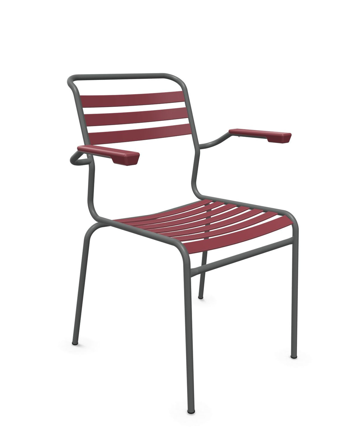 Schaffner Säntis Fauteuil à lattes Bordeaux 38 Graphite 73