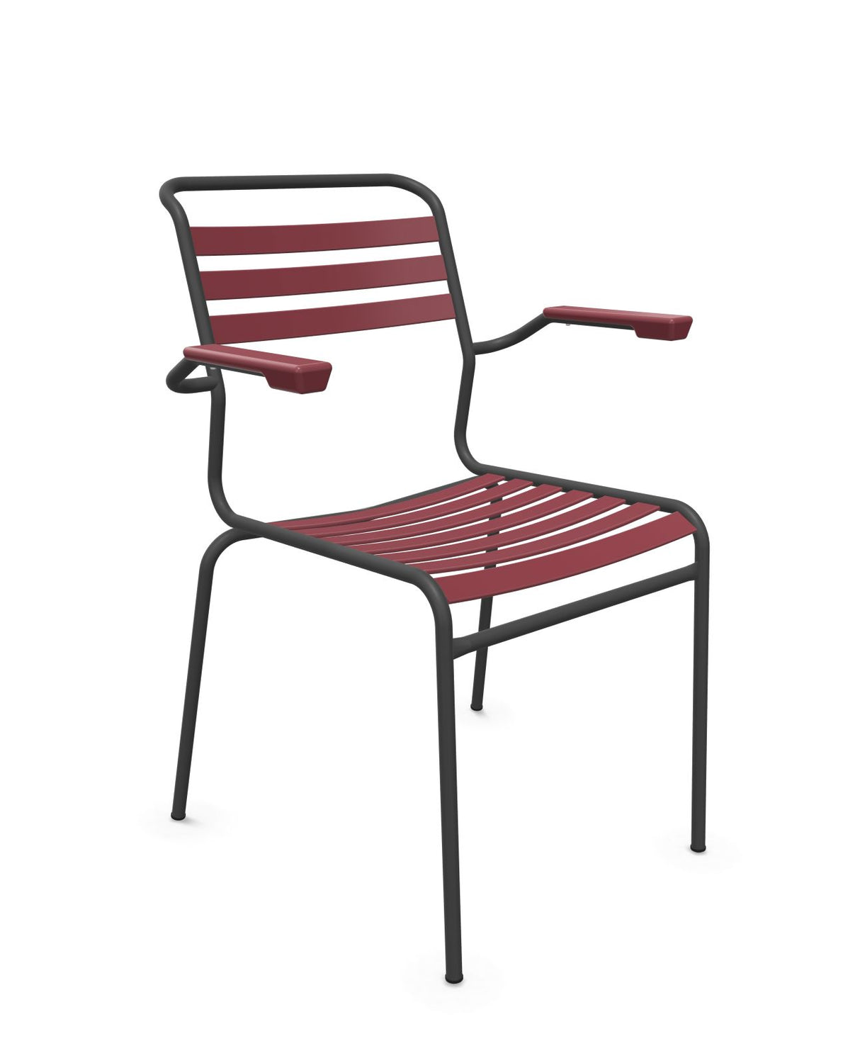 Schaffner Säntis Fauteuil à lattes Bordeaux 38 Noir 91