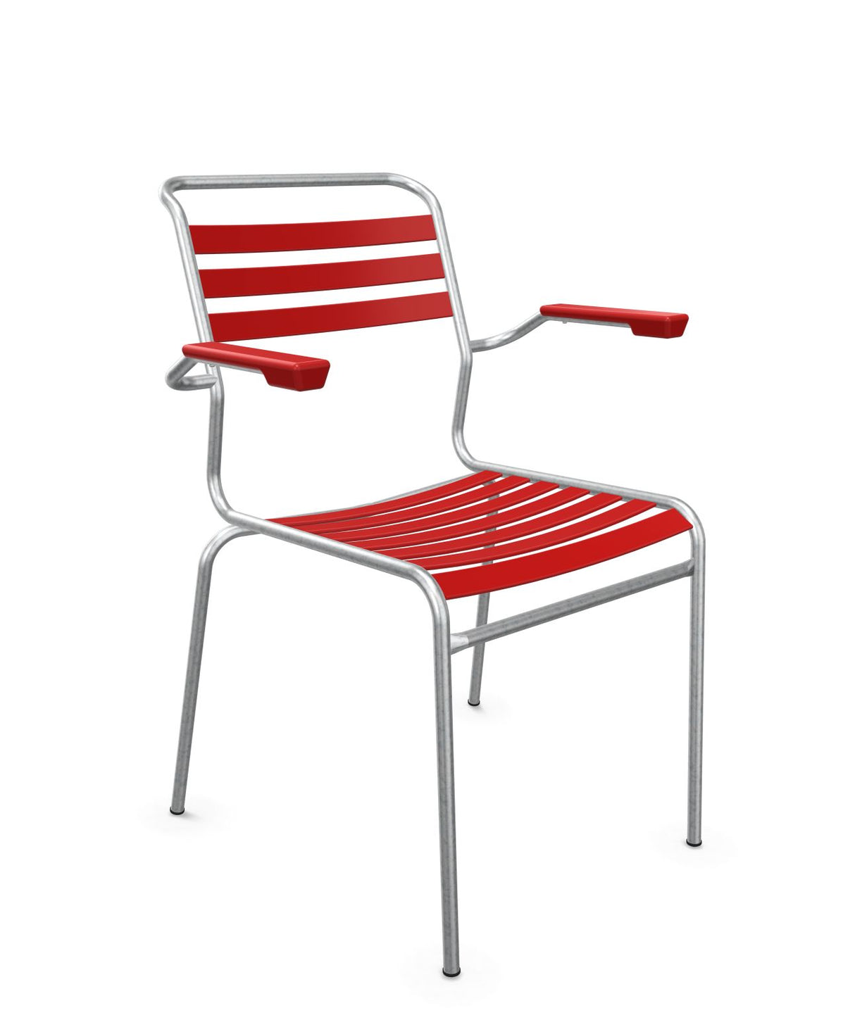 Schaffner Säntis Fauteuil à lattes Rouge 30 Galvanisé à chaud 02