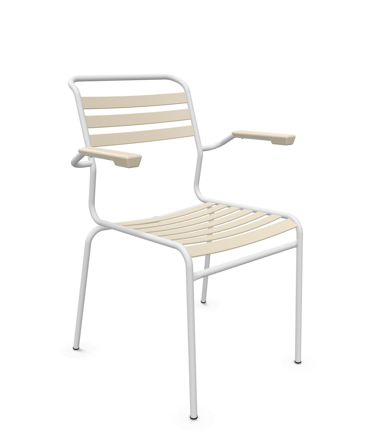 Schaffner Säntis Fauteuil à lattes Sable Pastel 15 Blanc 90