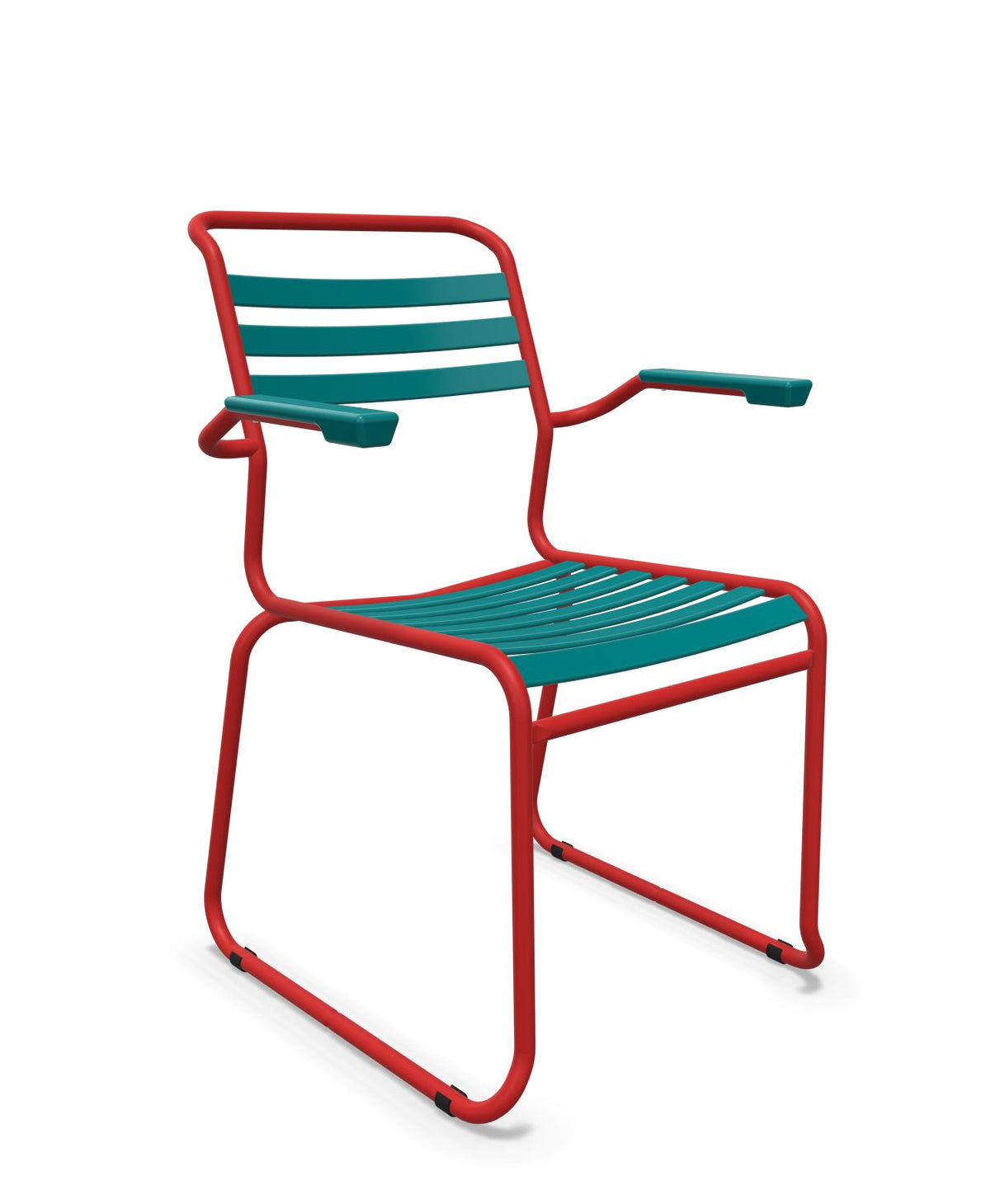 Schaffner Säntis Fauteuil Repas luge Lattes Bleu Kali 56 Rouge 30