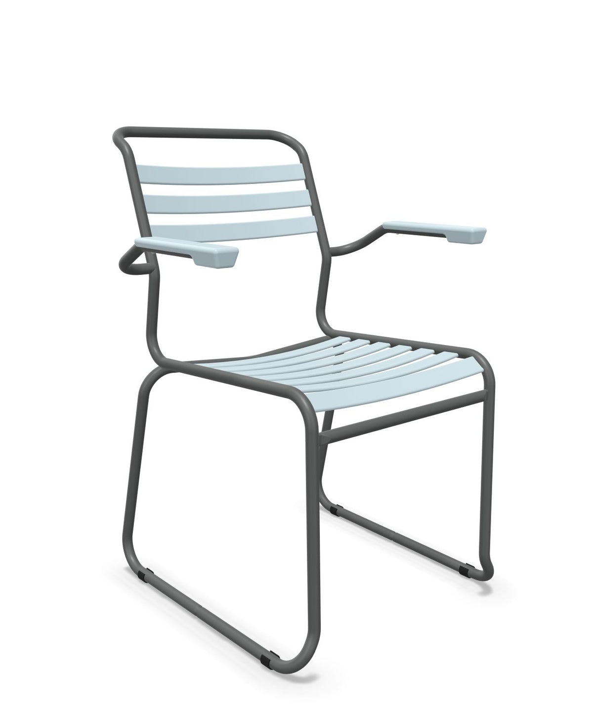 Schaffner Säntis Fauteuil Repas luge Lattes Bleu Pastel 51 Graphite 73