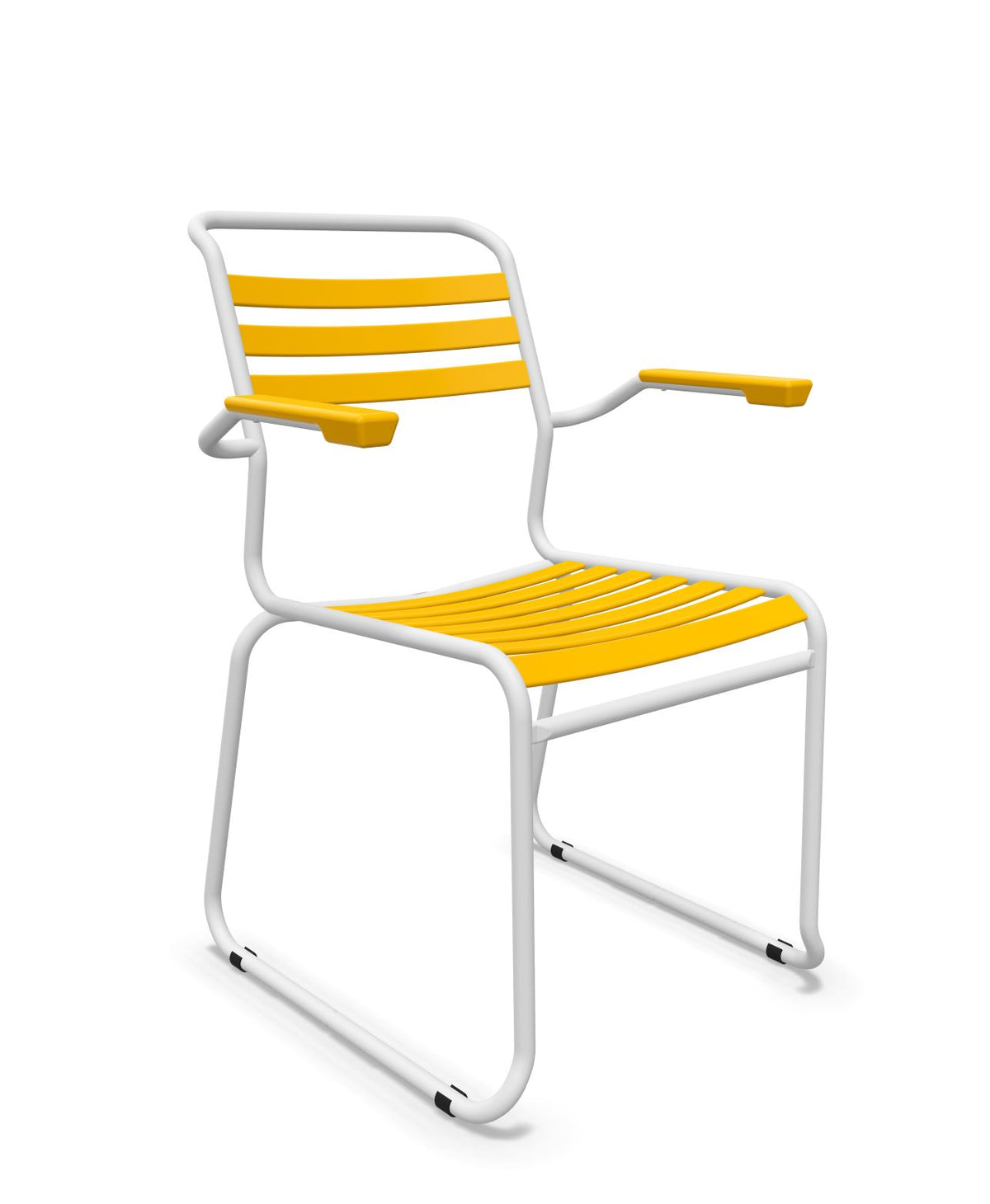 Schaffner Säntis Fauteuil Repas luge Lattes Jaune 11 Blanc 90