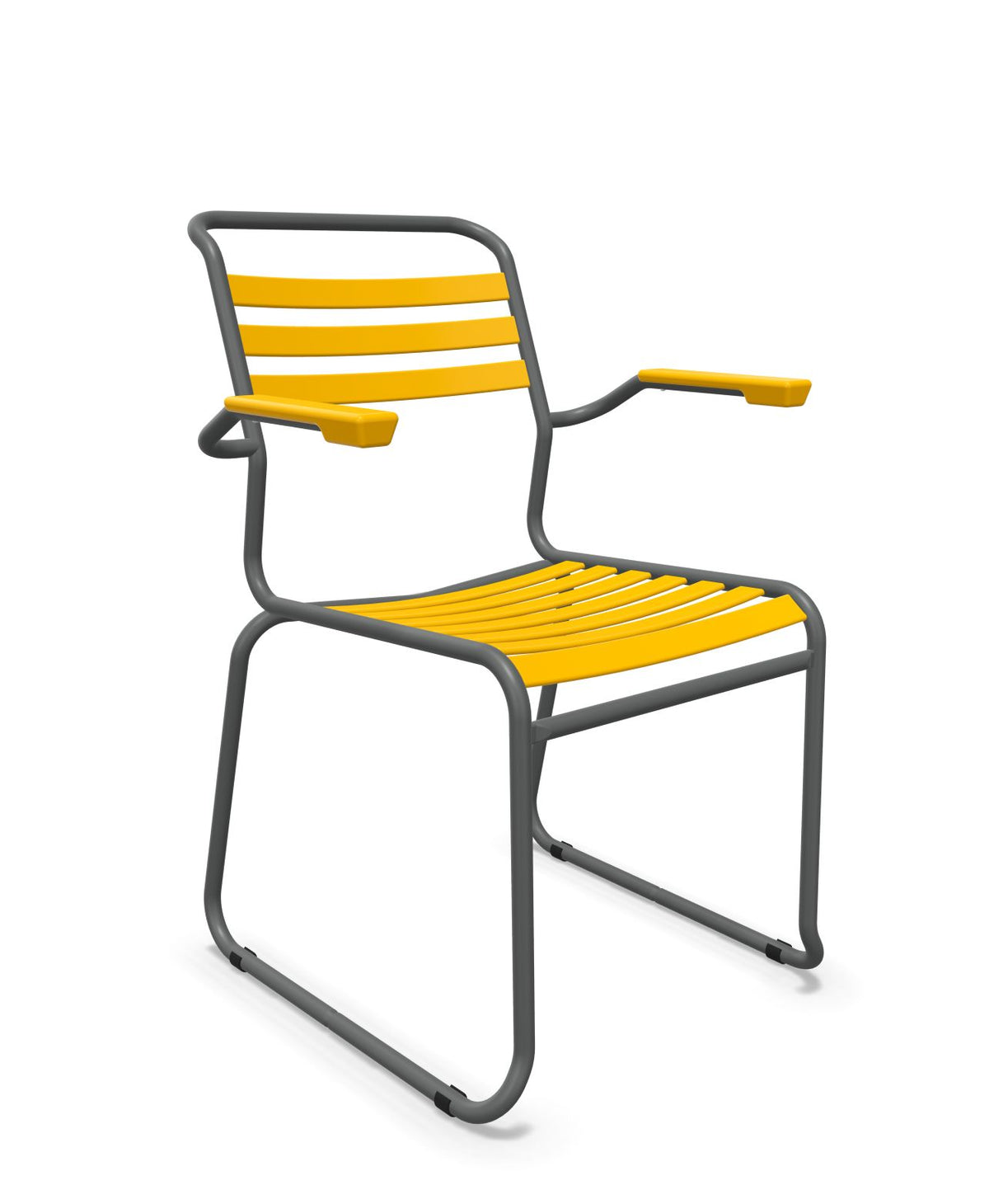 Schaffner Säntis Fauteuil Repas luge Lattes Jaune 11 Graphite 73