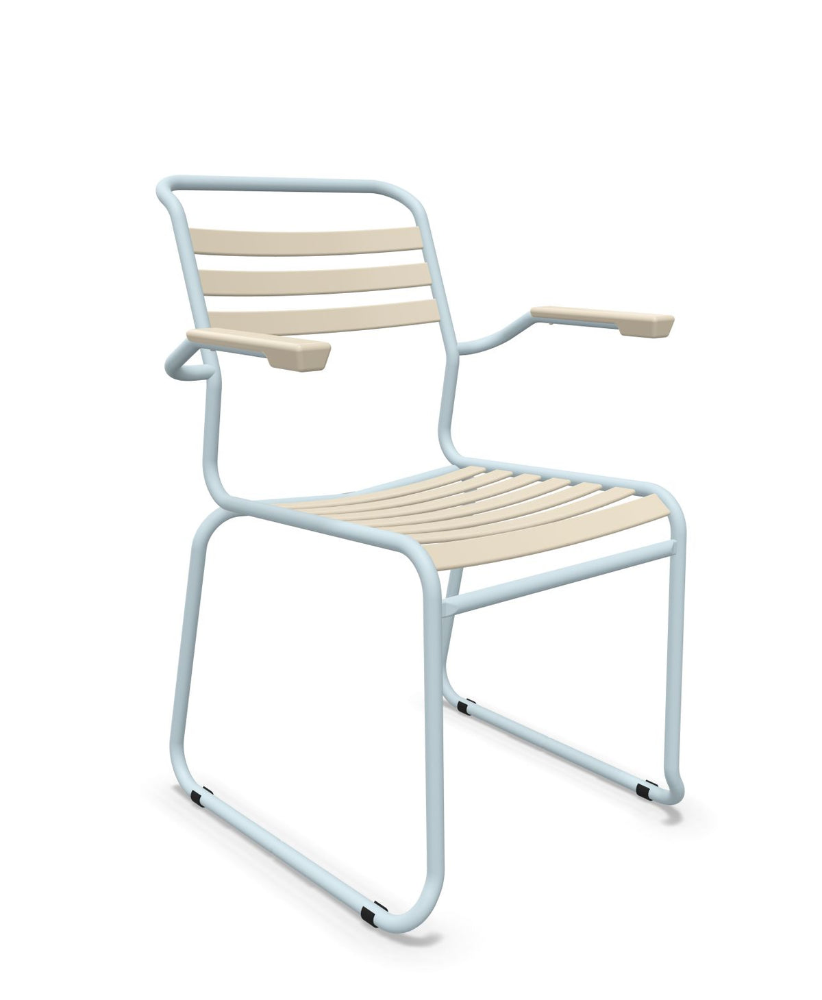 Schaffner Säntis Fauteuil Repas luge Lattes Sable Pastel 15 Bleu Pastel 51