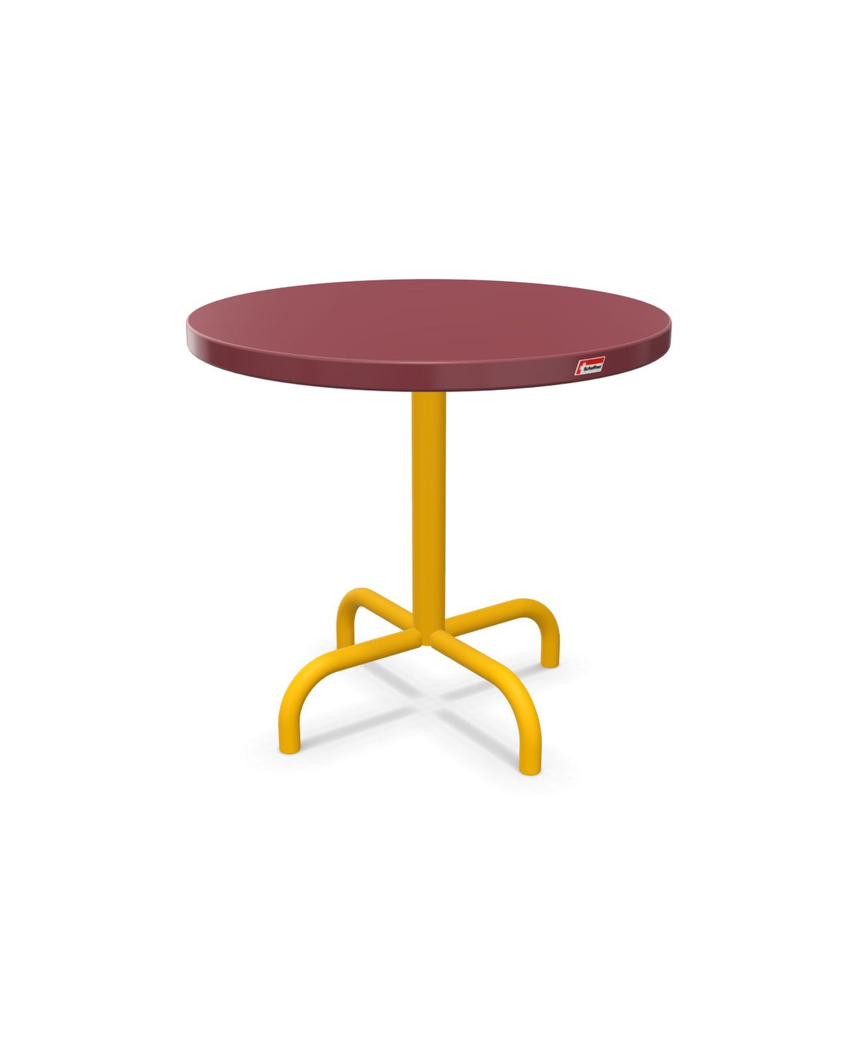 Schaffner Säntis Table d'appoint rabattable ronde Ø54cm h:50cm Bordeaux 38 Jaune 11