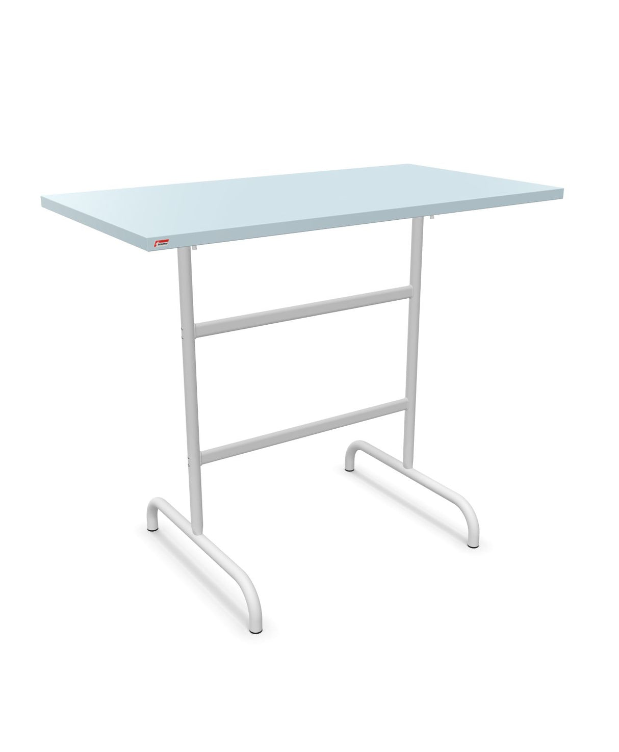 Schaffner Säntis Table haute rabattable 130x70cm h:110cm Bleu Pastel 51 Blanc 90