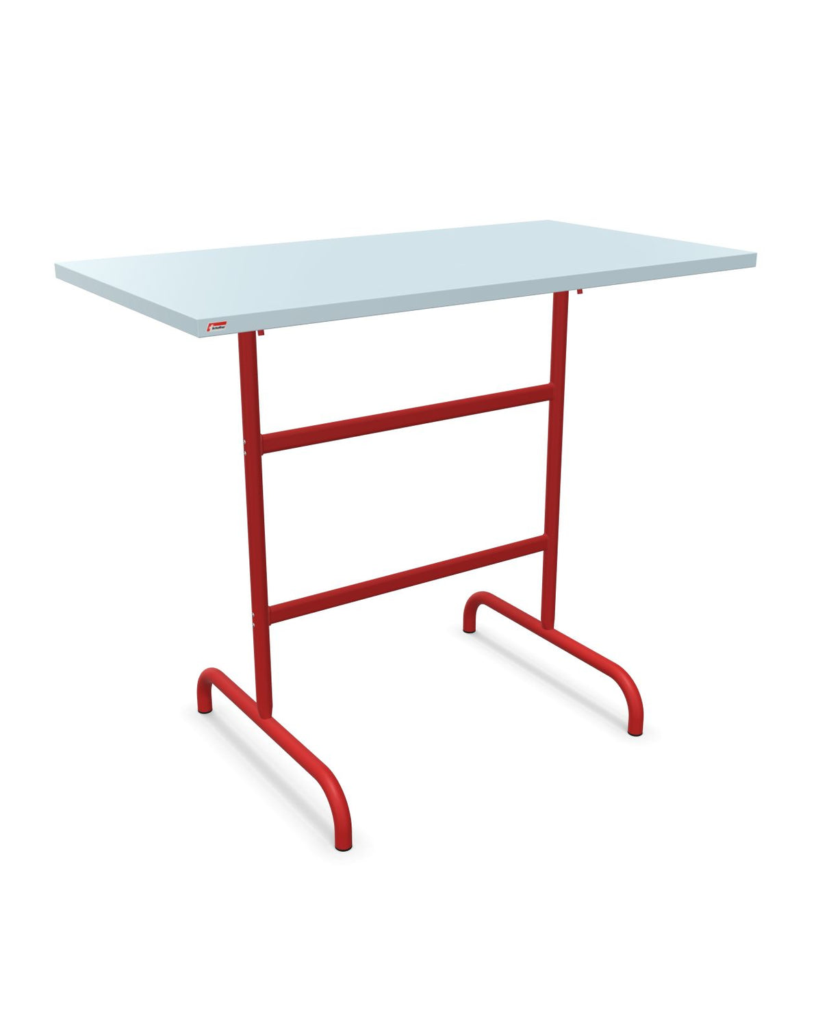 Schaffner Säntis Table haute rabattable 130x70cm h:110cm Bleu Pastel 51 Rouge 30