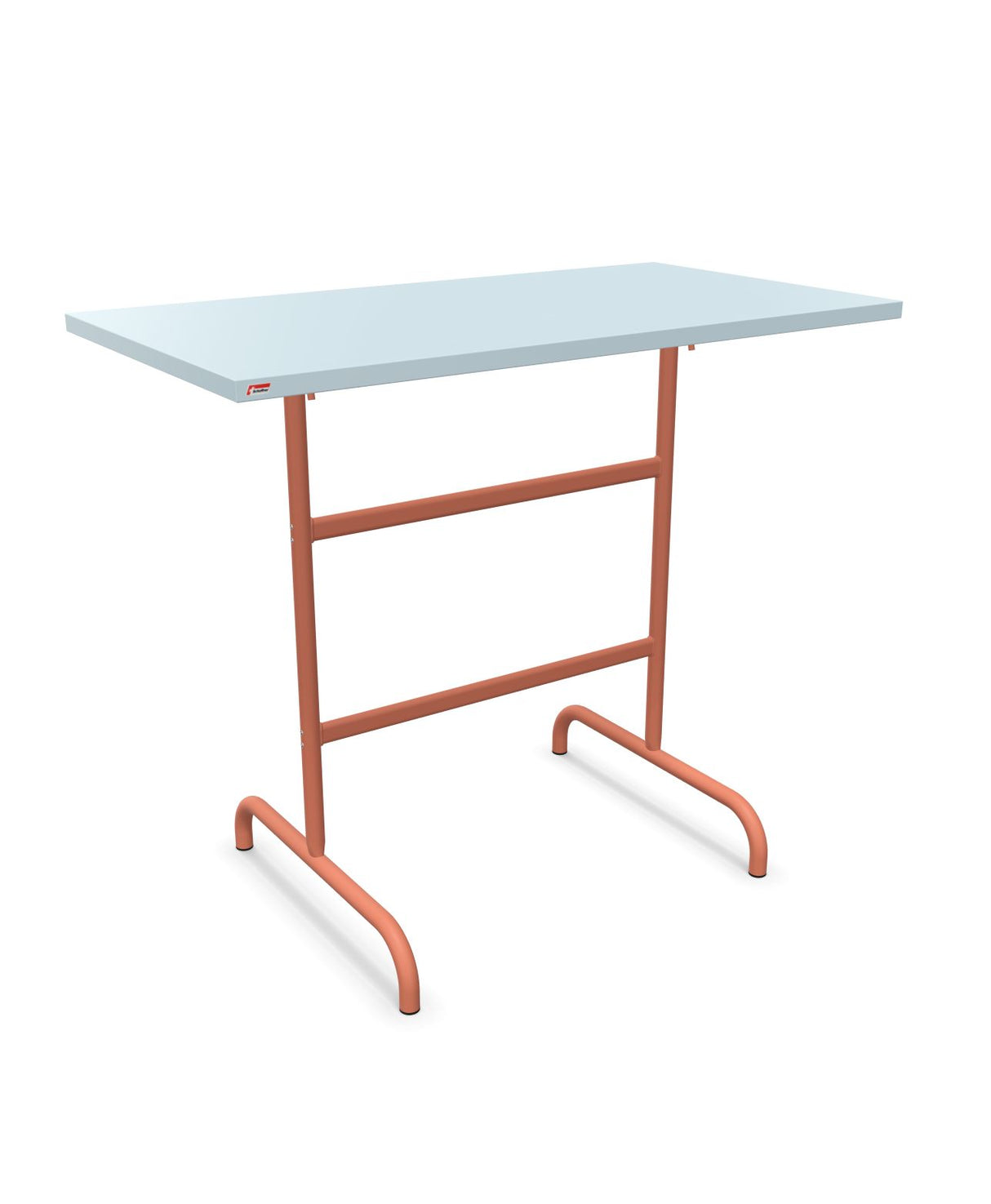 Schaffner Säntis Table haute rabattable 130x70cm h:110cm Bleu Pastel 51 Terracotta 84