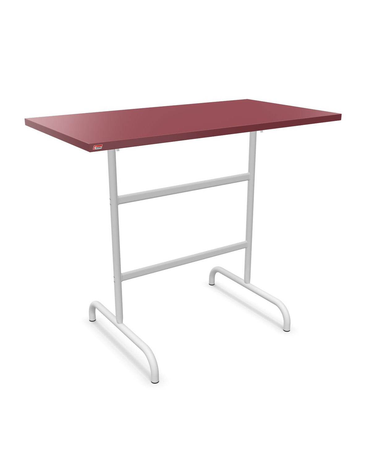 Schaffner Säntis Table haute rabattable 130x70cm h:110cm Bordeaux 38 Blanc 90