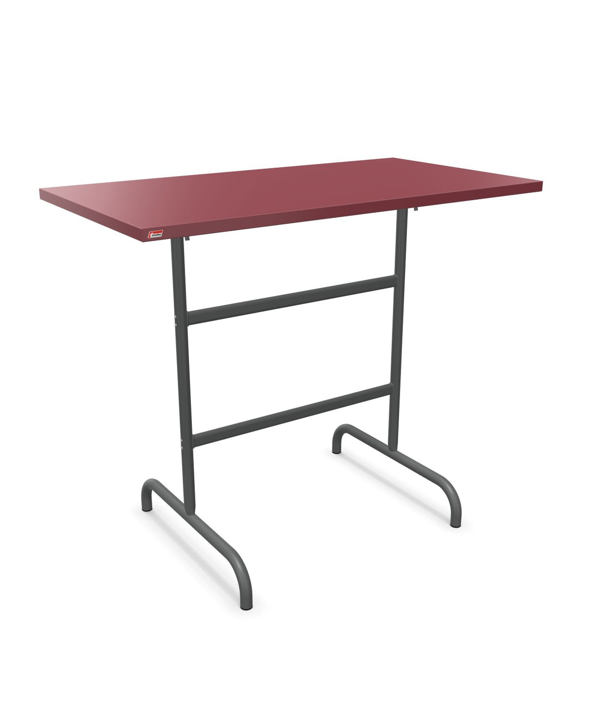 Schaffner Säntis Table haute rabattable 130x70cm h:110cm Bordeaux 38 Graphite 73