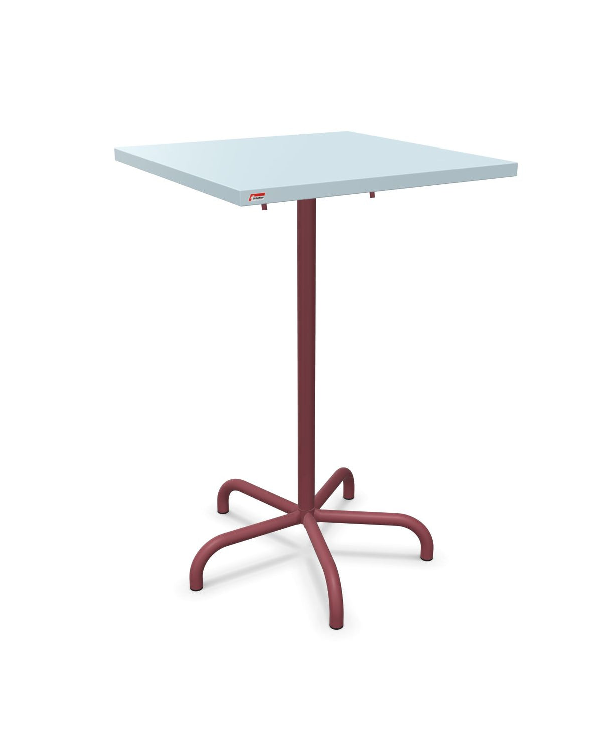 Schaffner Säntis Table haute rabattable 70x70cm h:110cm Bleu Pastel 51 Bordeaux 38