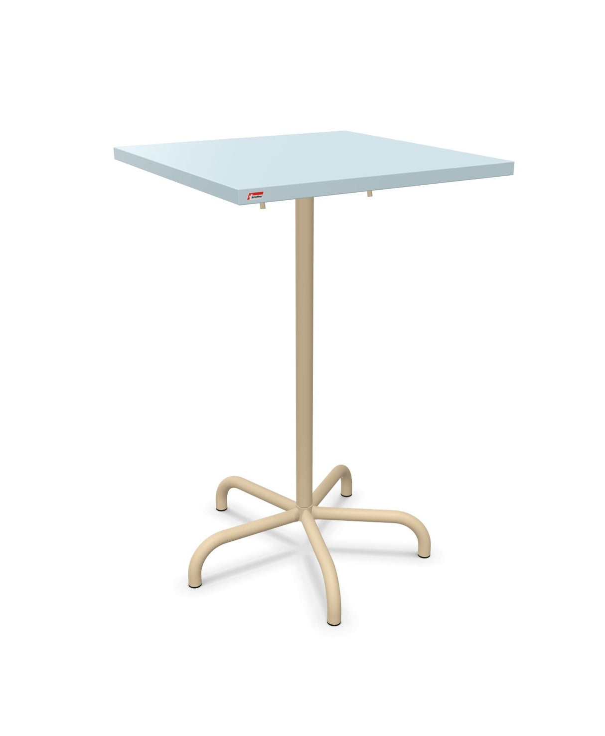Schaffner Säntis Table haute rabattable 70x70cm h:110cm Bleu Pastel 51 Marron Pastel 83