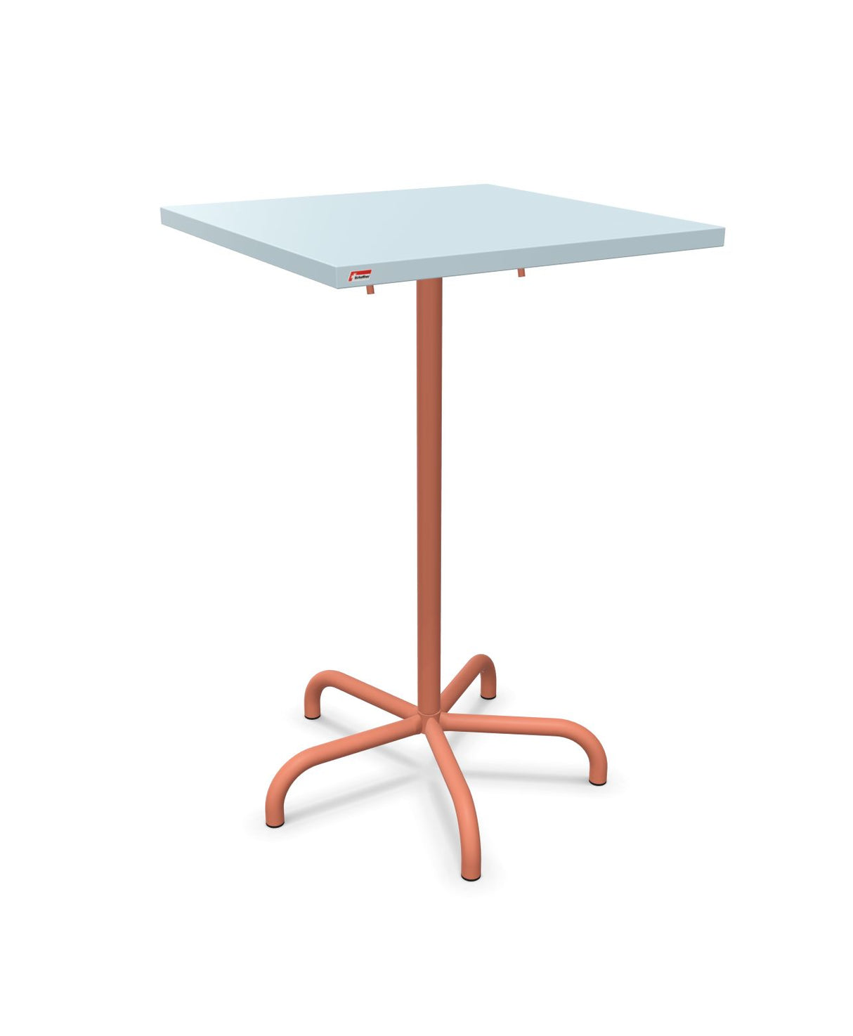 Schaffner Säntis Table haute rabattable 70x70cm h:110cm Bleu Pastel 51 Terracotta 84