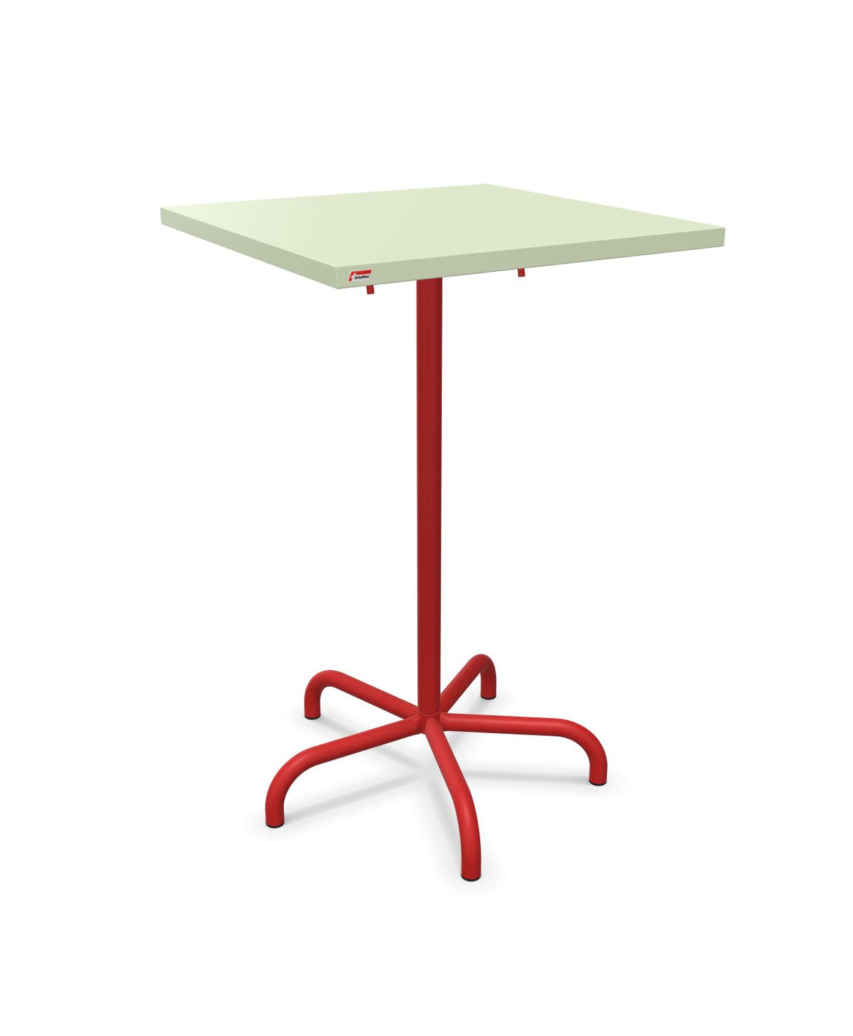 Schaffner Säntis Table haute rabattable 70x70cm h:110cm Vert Pastel 64 Rouge 30