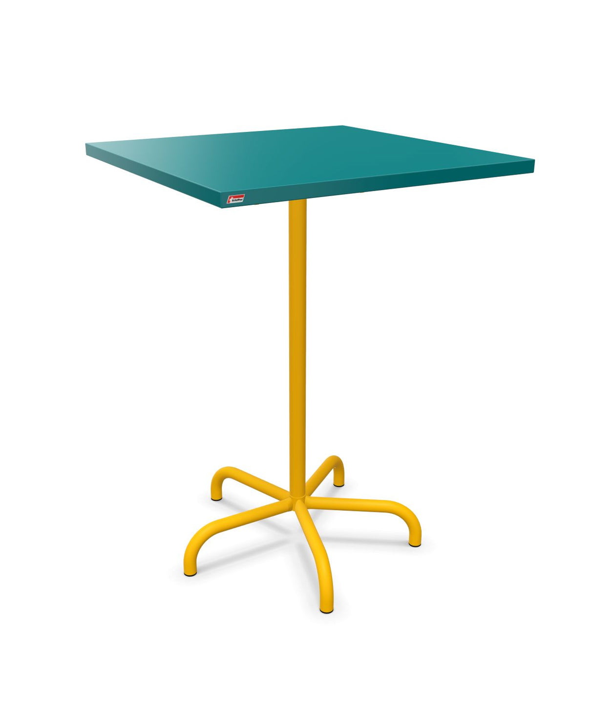 Schaffner Säntis Table haute rabattable 80x80cm h:110cm Bleu Kali 56 Jaune 11