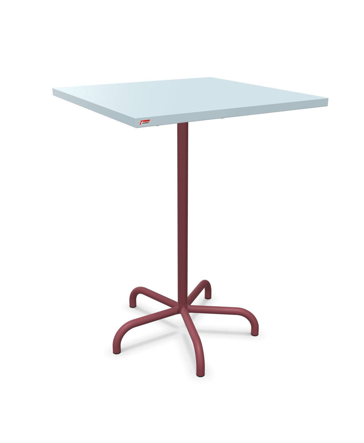 Schaffner Säntis Table haute rabattable 80x80cm h:110cm Bleu Pastel 51 Bordeaux 38