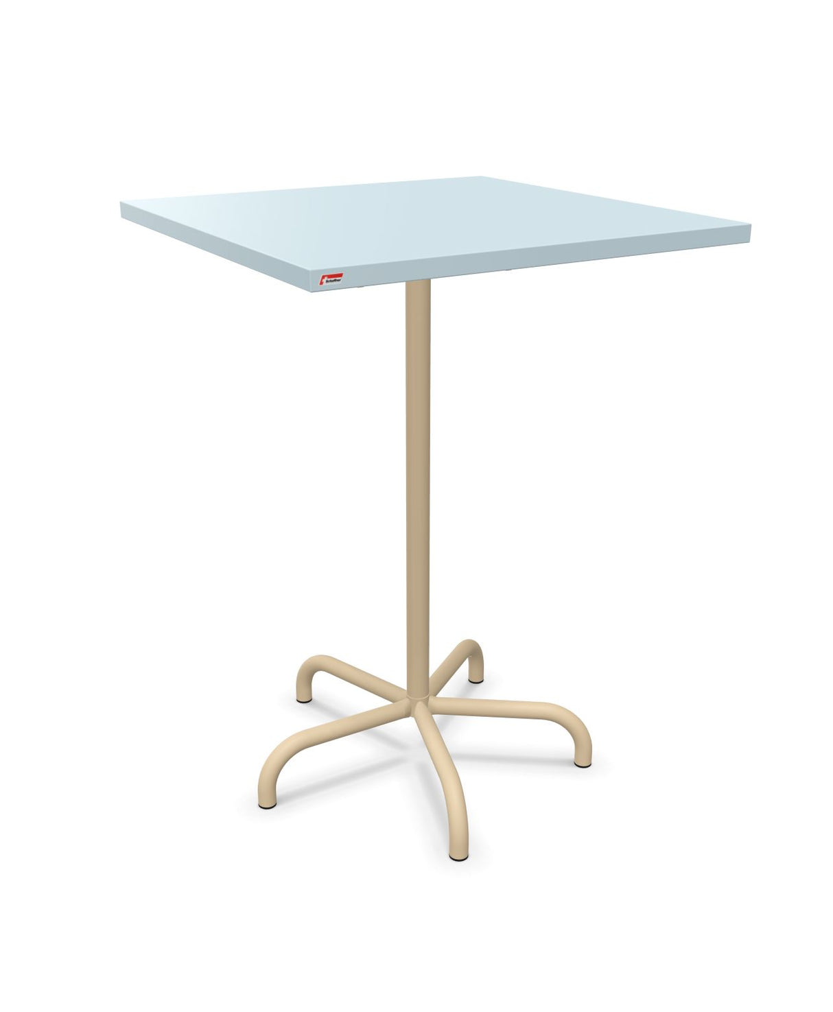 Schaffner Säntis Table haute rabattable 80x80cm h:110cm Bleu Pastel 51 Marron Pastel 83
