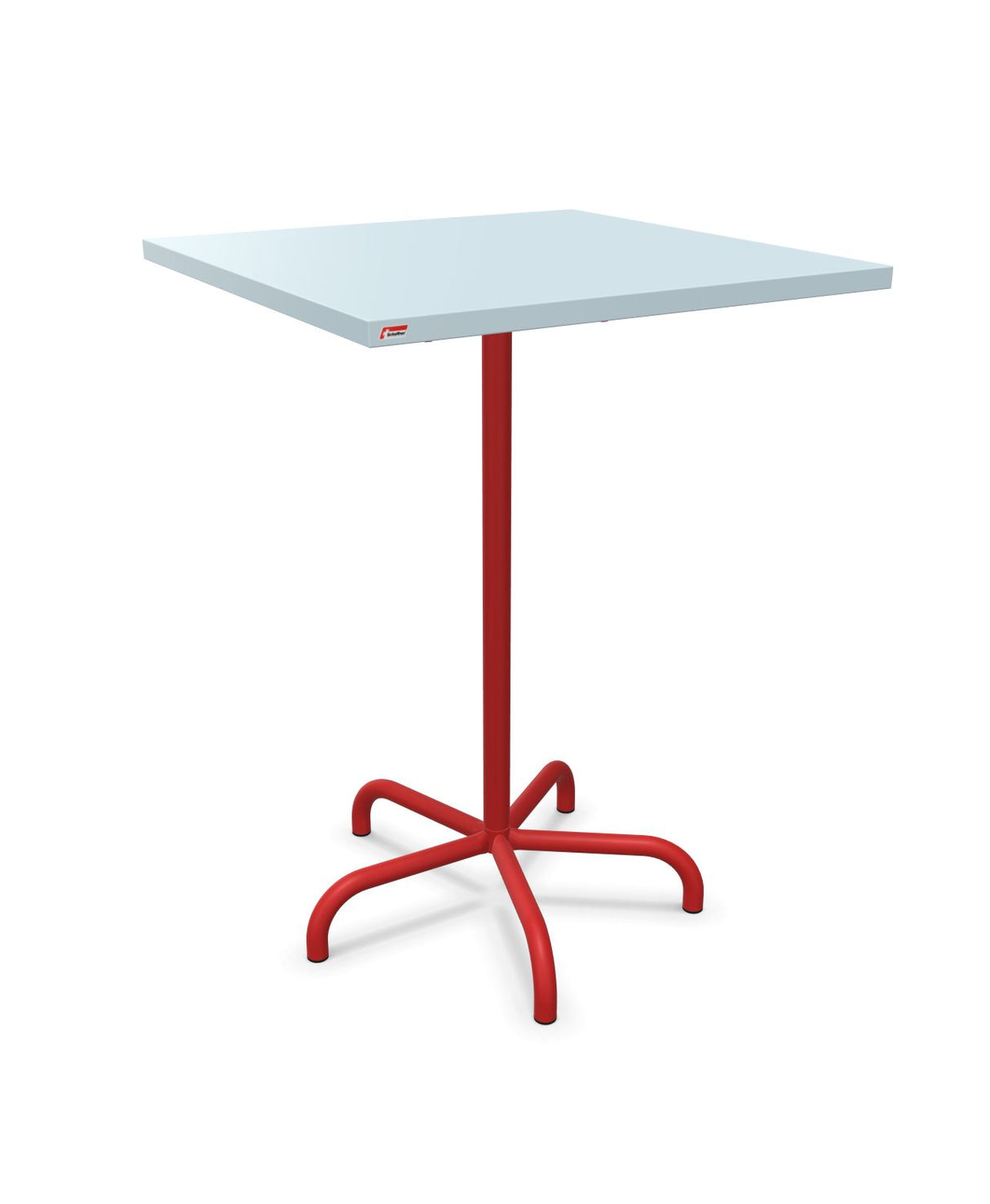 Schaffner Säntis Table haute rabattable 80x80cm h:110cm Bleu Pastel 51 Rouge 30