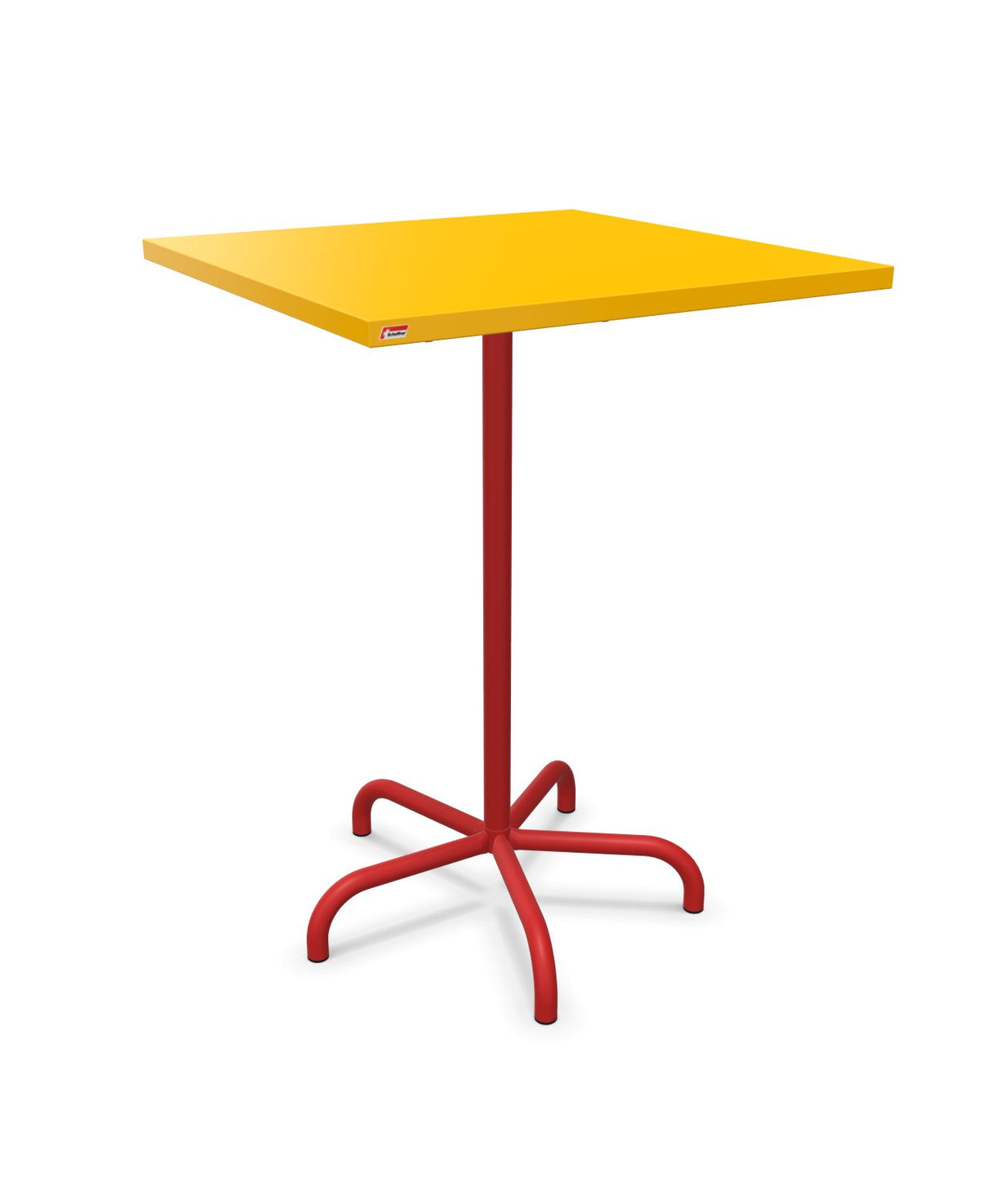 Schaffner Säntis Table haute rabattable 80x80cm h:110cm Jaune 11 Rouge 30