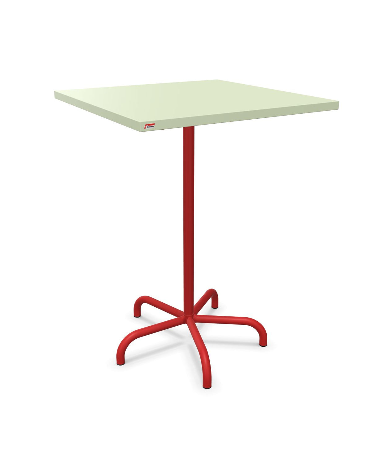 Schaffner Säntis Table haute rabattable 80x80cm h:110cm Vert Pastel 64 Rouge 30