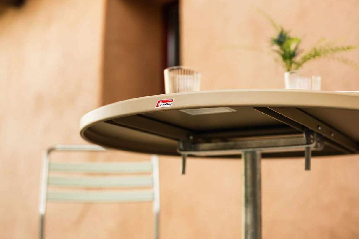 Schaffner Säntis Table haute rabattable ronde Ø80cm h:110cm