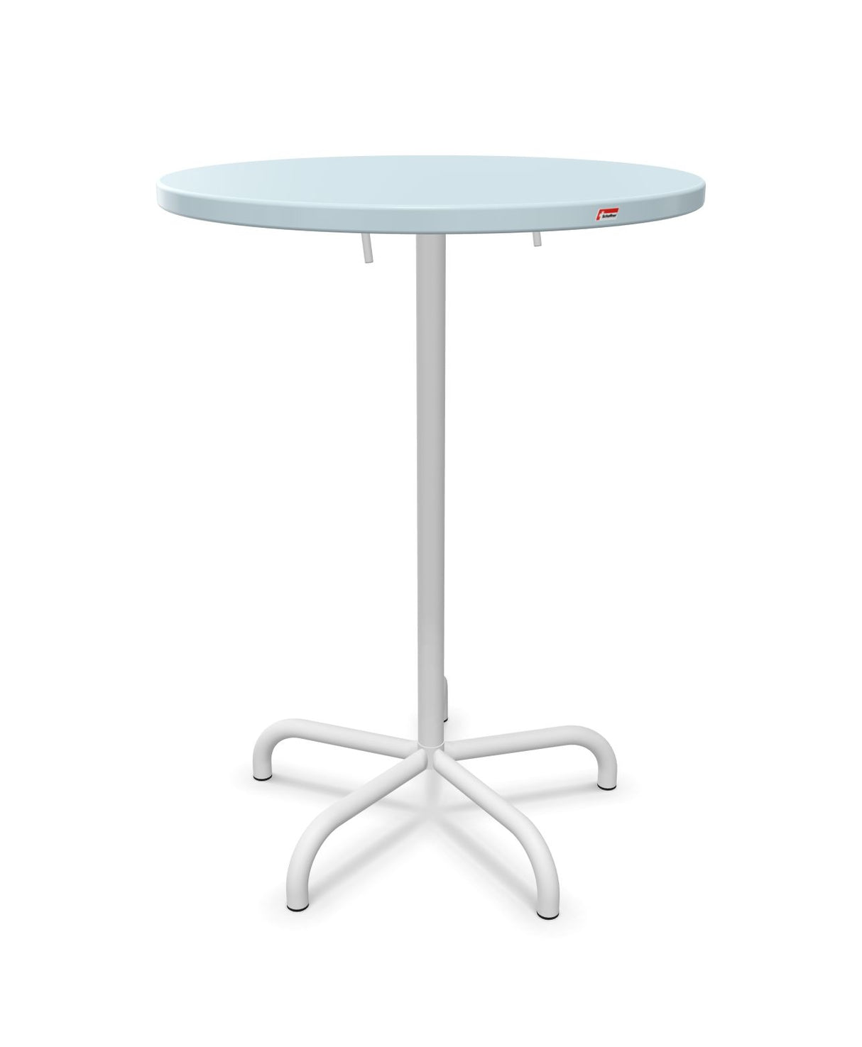 Schaffner Säntis Table haute rabattable ronde Ø80cm h:110cm Bleu Pastel 51 Blanc 90