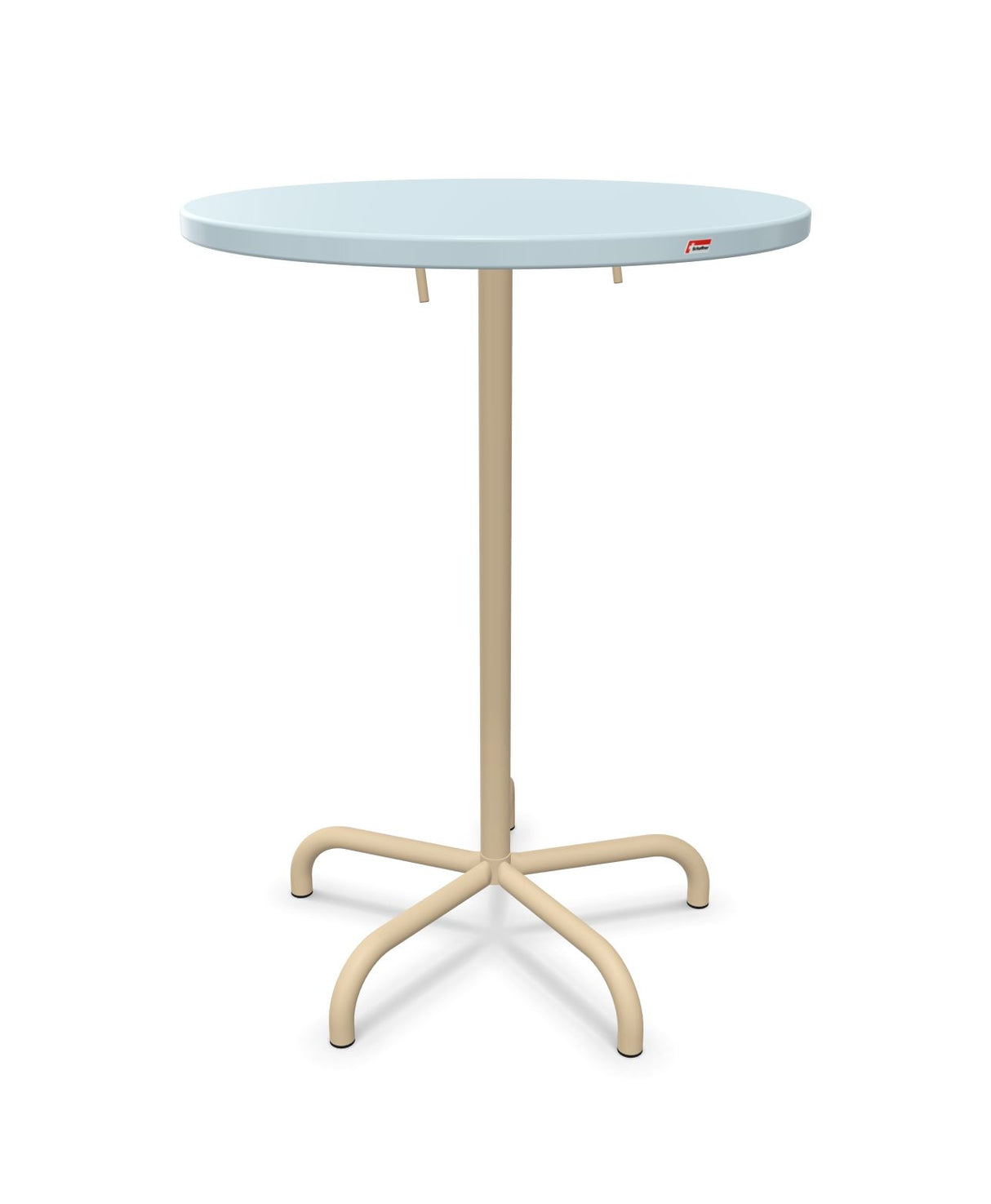 Schaffner Säntis Table haute rabattable ronde Ø80cm h:110cm Bleu Pastel 51 Marron Pastel 83