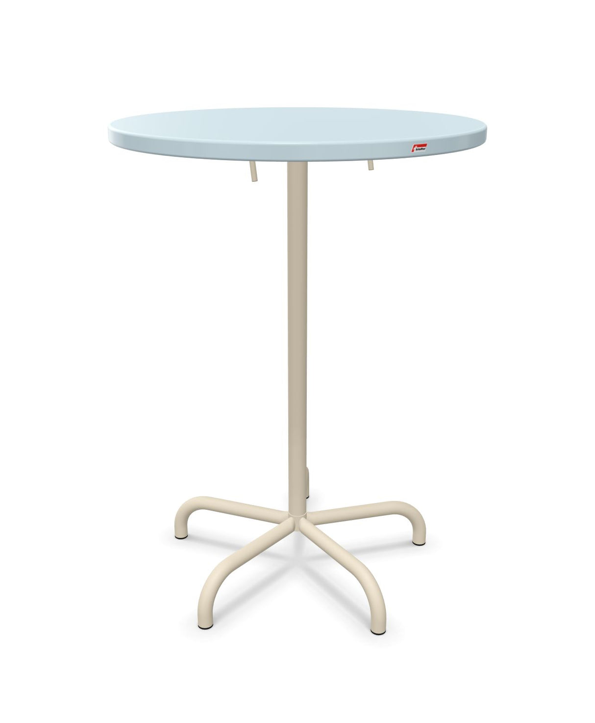 Schaffner Säntis Table haute rabattable ronde Ø80cm h:110cm Bleu Pastel 51 Sable Pastel 15