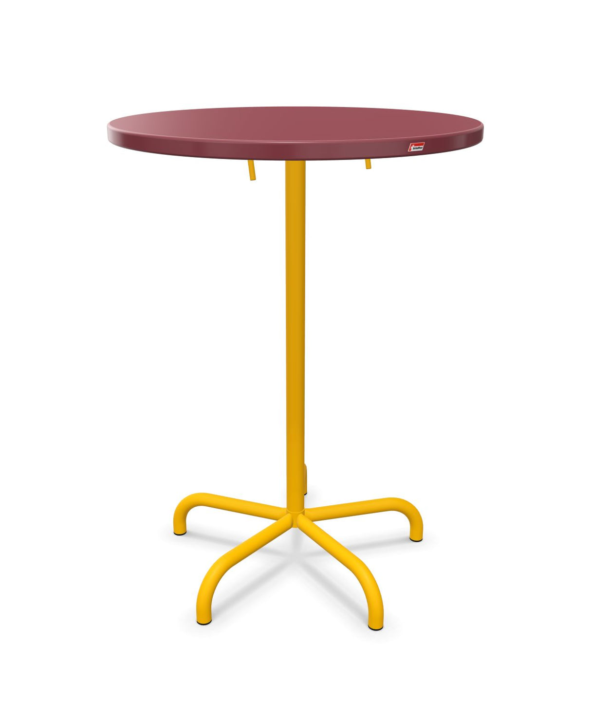 Schaffner Säntis Table haute rabattable ronde Ø80cm h:110cm Bordeaux 38 Jaune 11