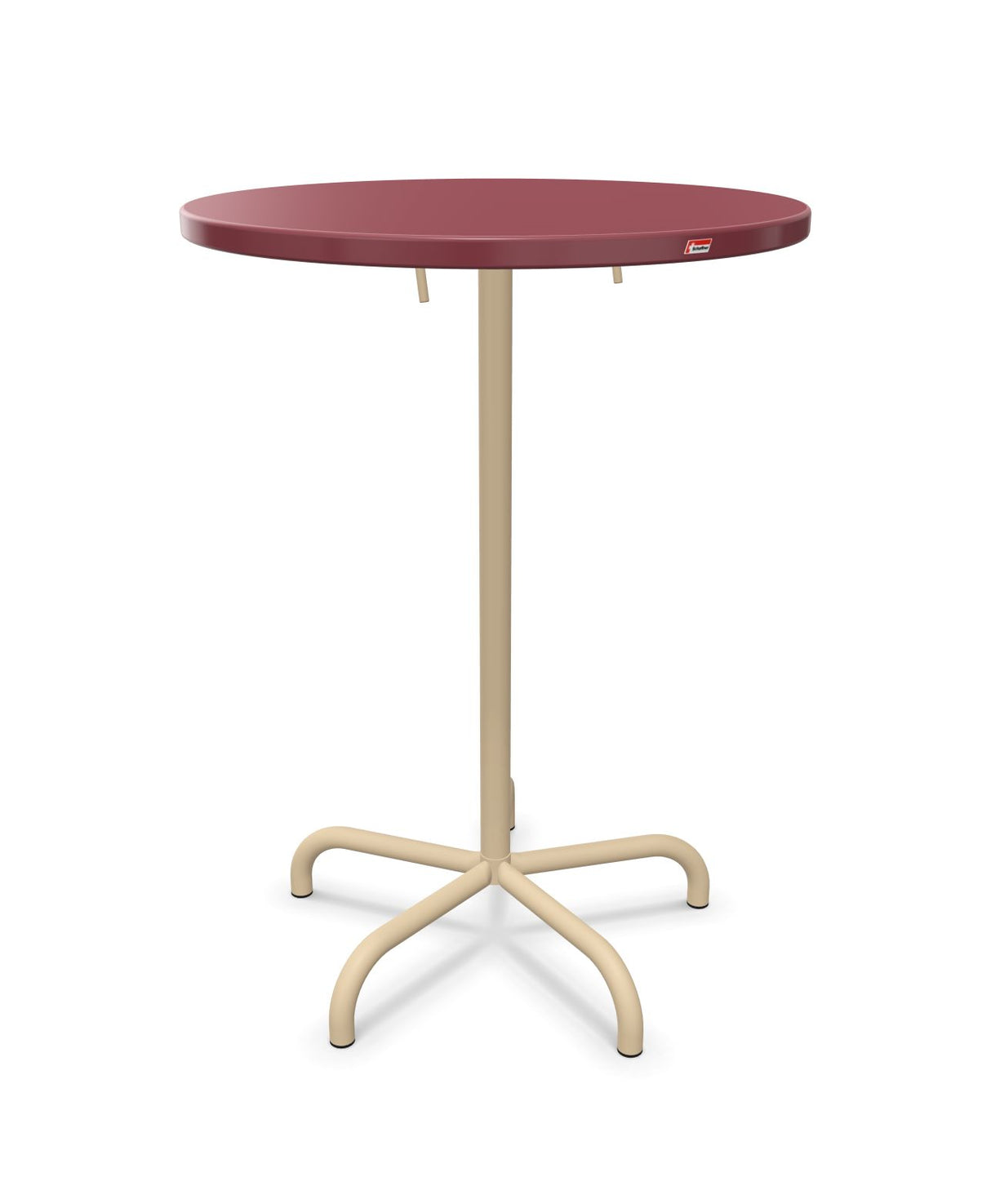 Schaffner Säntis Table haute rabattable ronde Ø80cm h:110cm Bordeaux 38 Marron Pastel 83
