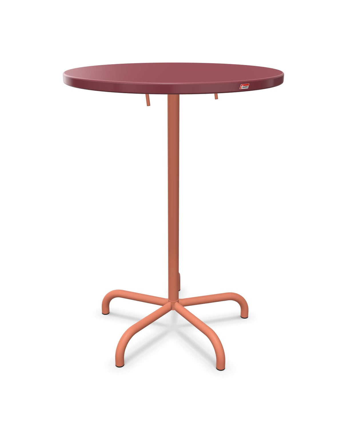 Schaffner Säntis Table haute rabattable ronde Ø80cm h:110cm Bordeaux 38 Terracotta 84