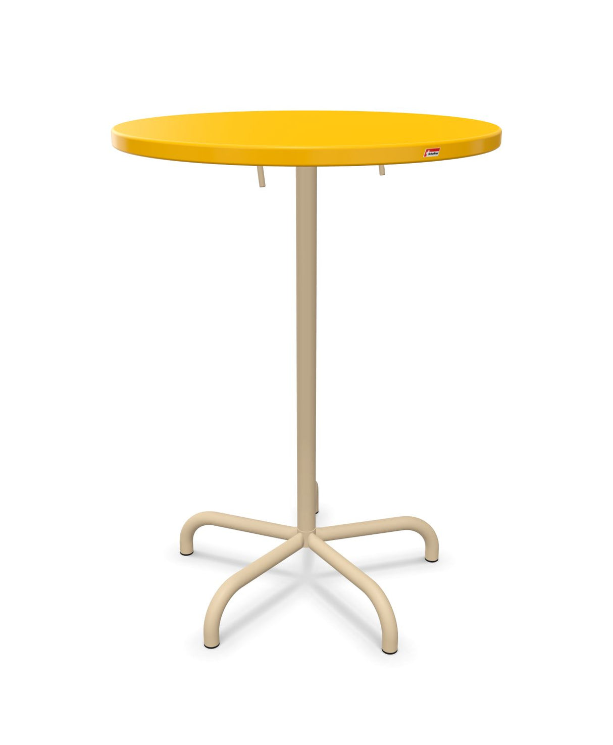 Schaffner Säntis Table haute rabattable ronde Ø80cm h:110cm Jaune 11 Marron Pastel 83